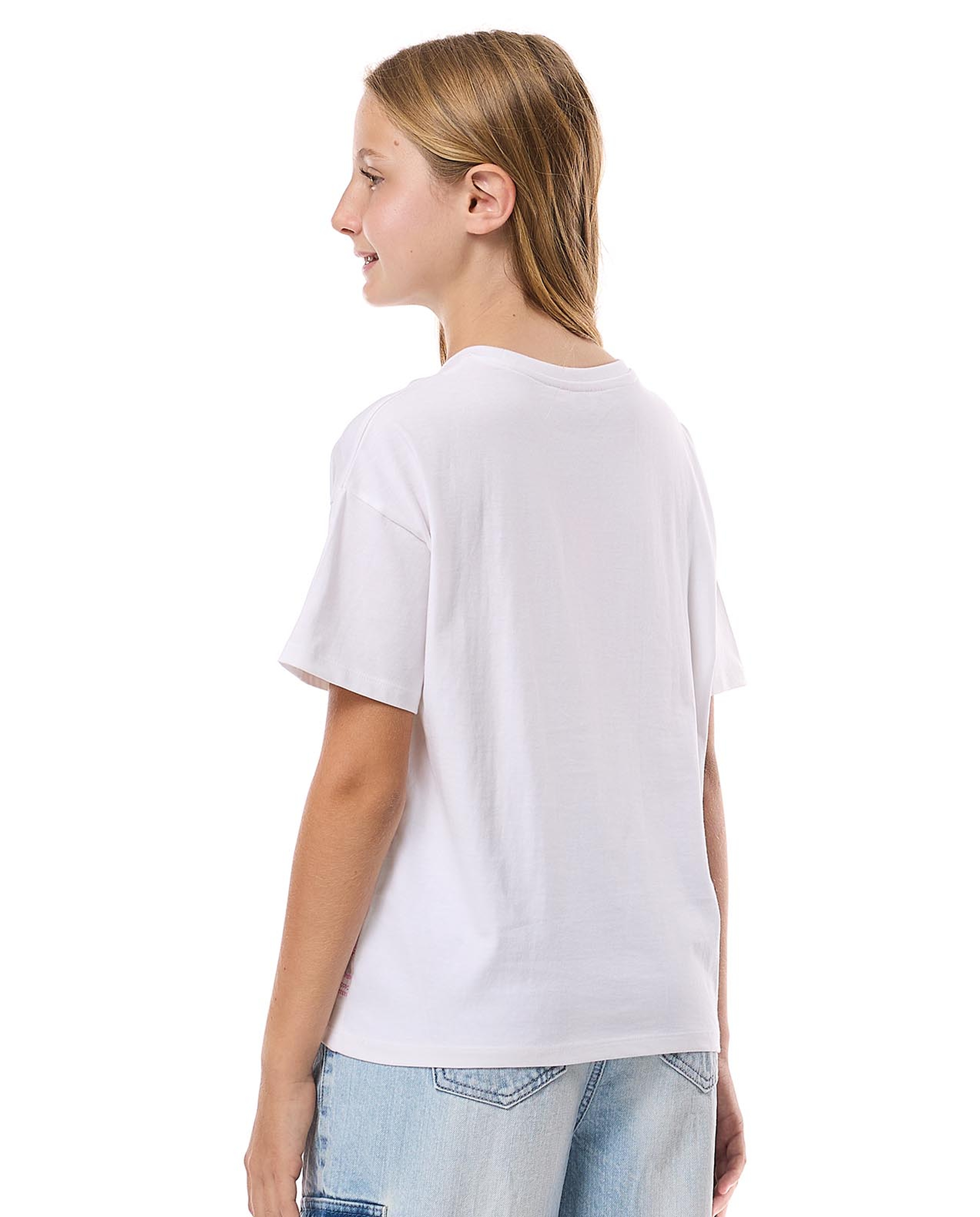 Embroidered T-Shirt with Crew Neck and Short Sleeves