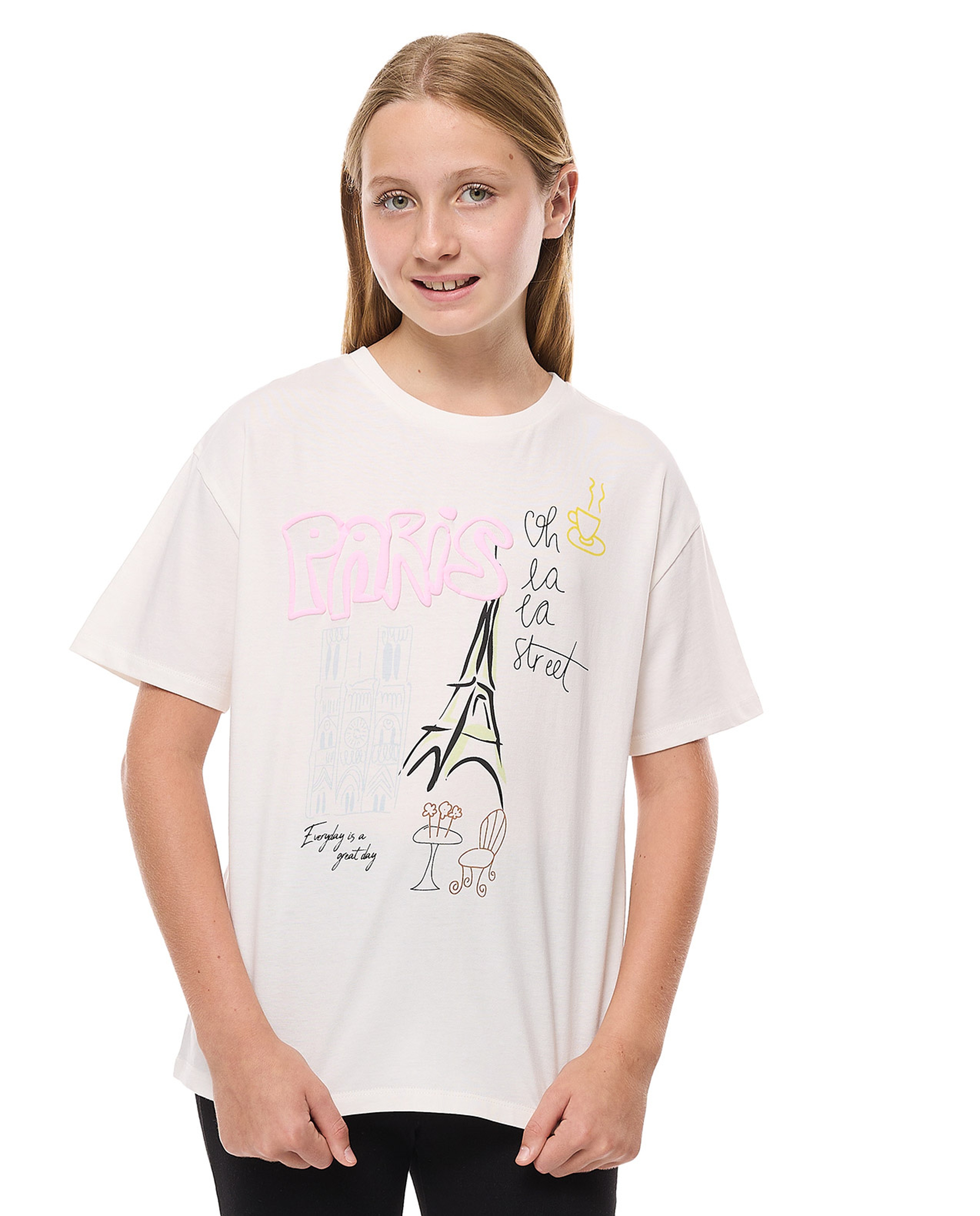 Printed T-Shirt with Crew Neck and Short Sleeves