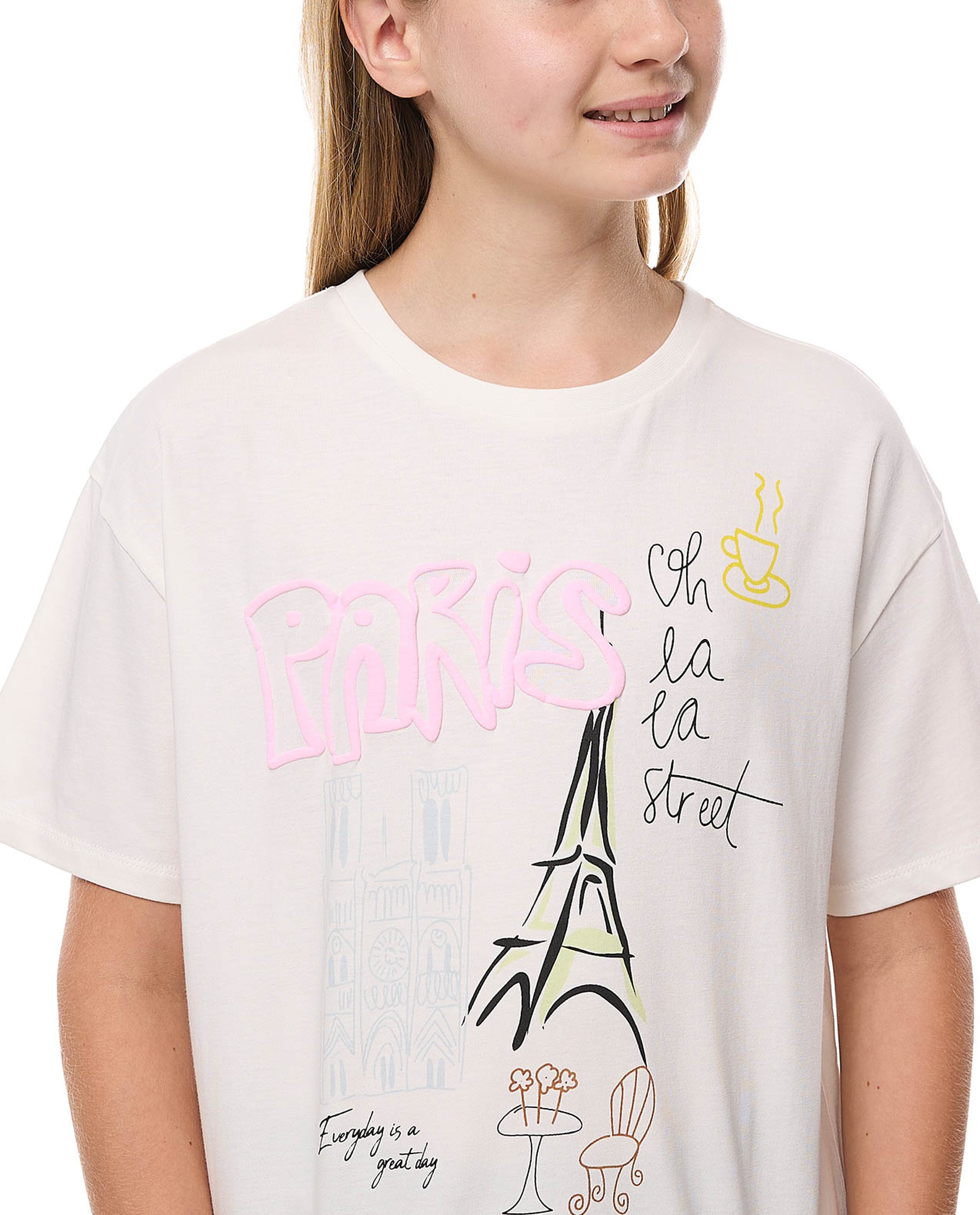 Printed T-Shirt with Crew Neck and Short Sleeves