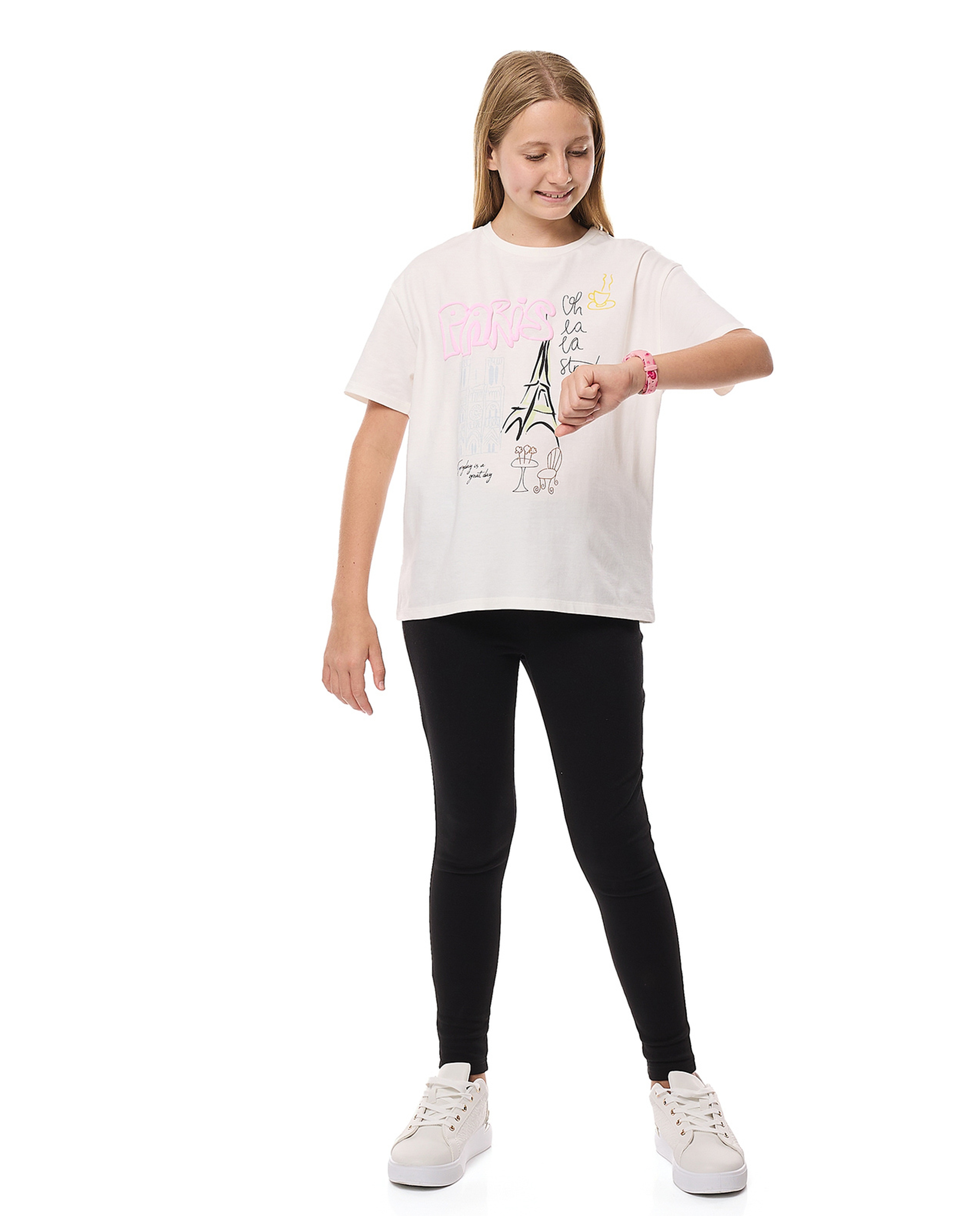 Printed T-Shirt with Crew Neck and Short Sleeves