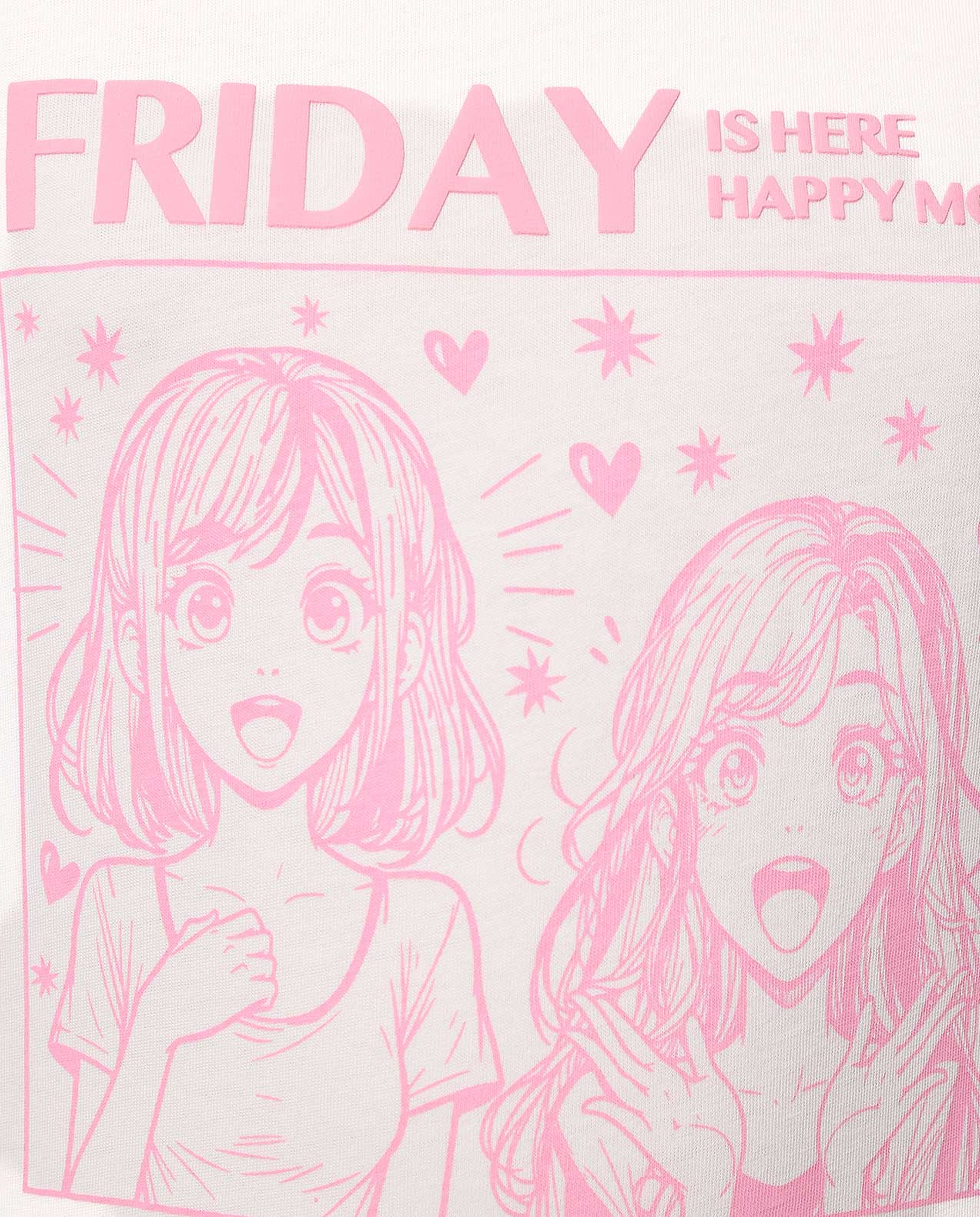 Printed T-Shirt with Crew Neck and Short Sleeves