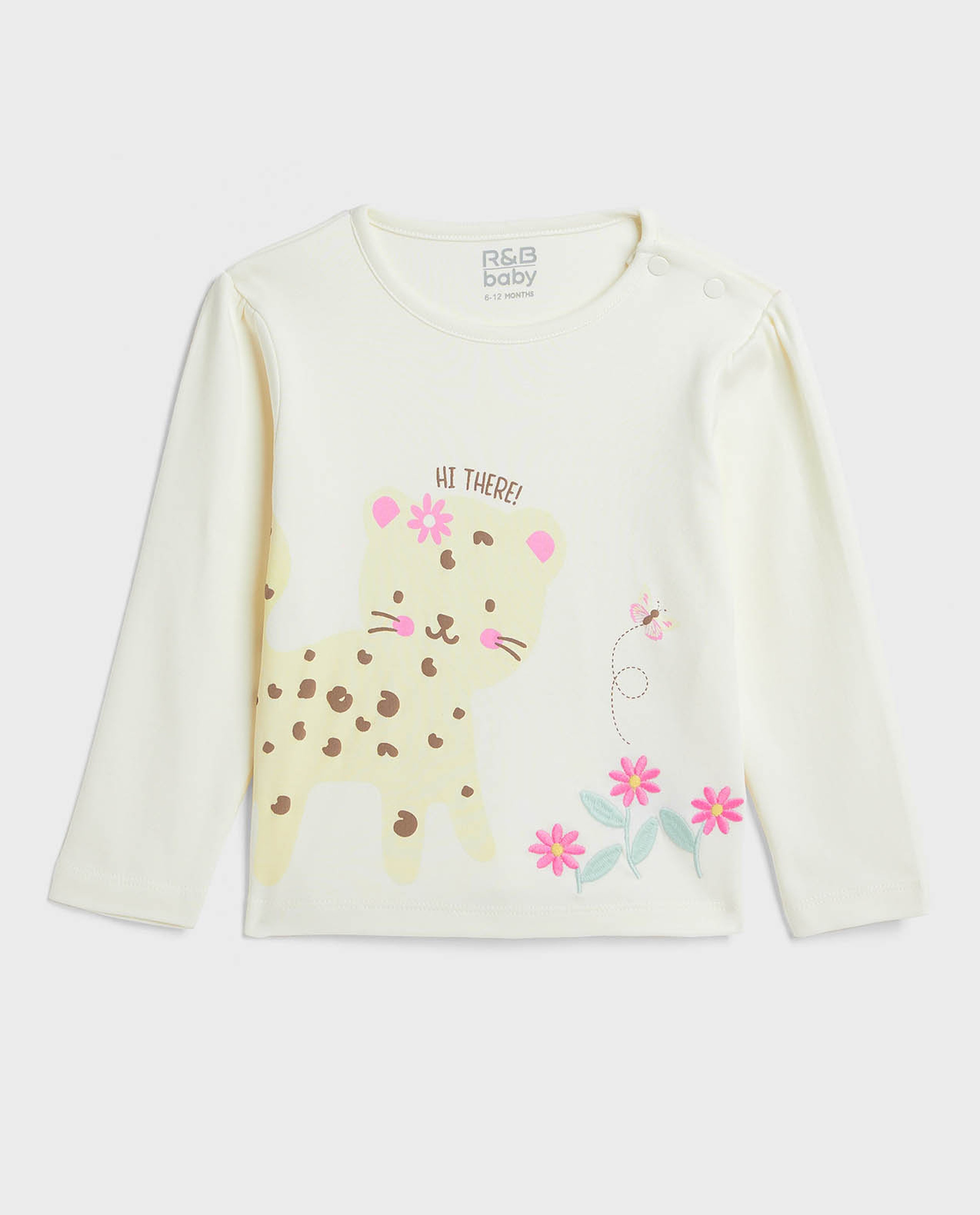 Embroidered Top and Printed Pant Set with Headband