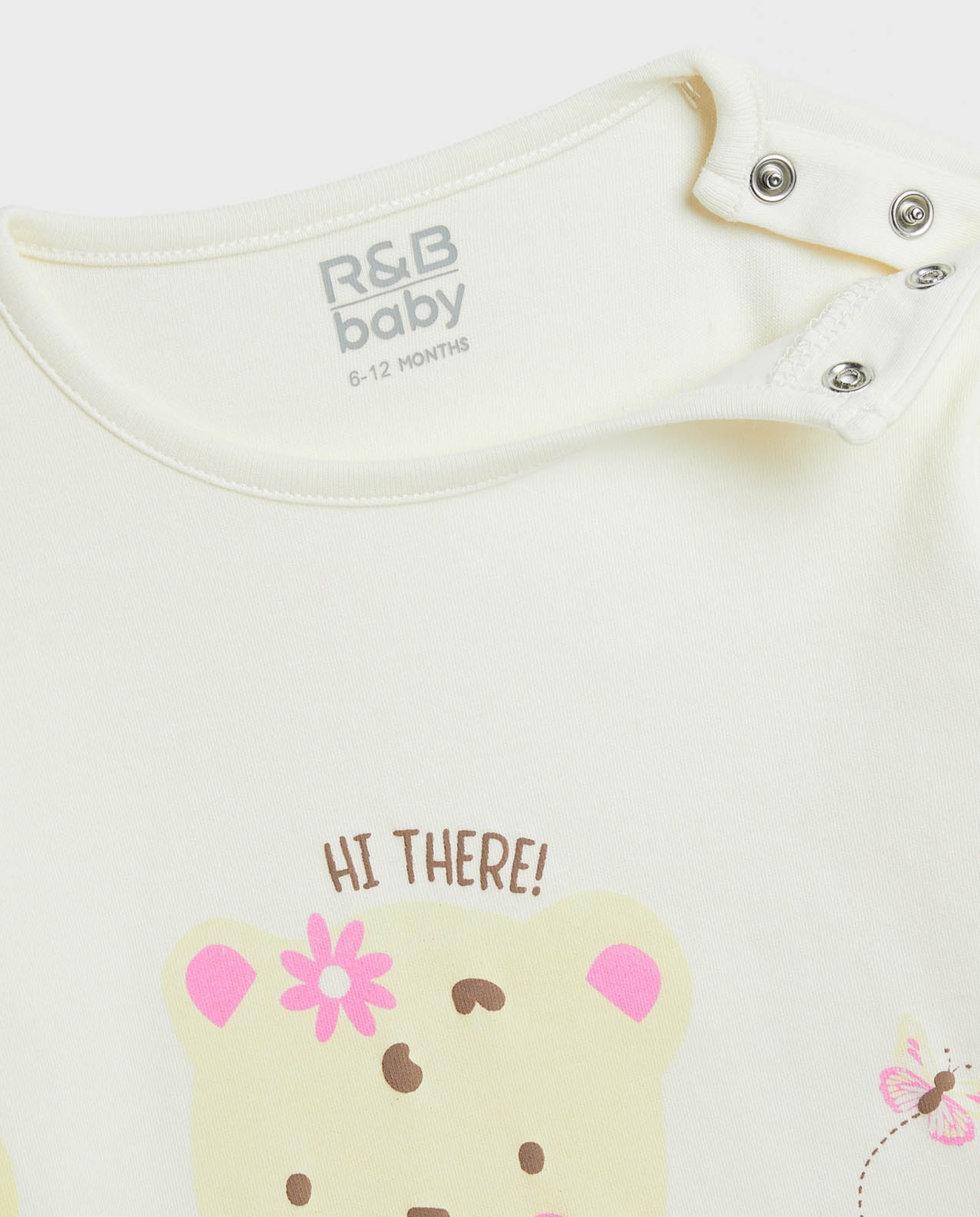 Embroidered Top and Printed Pant Set with Headband