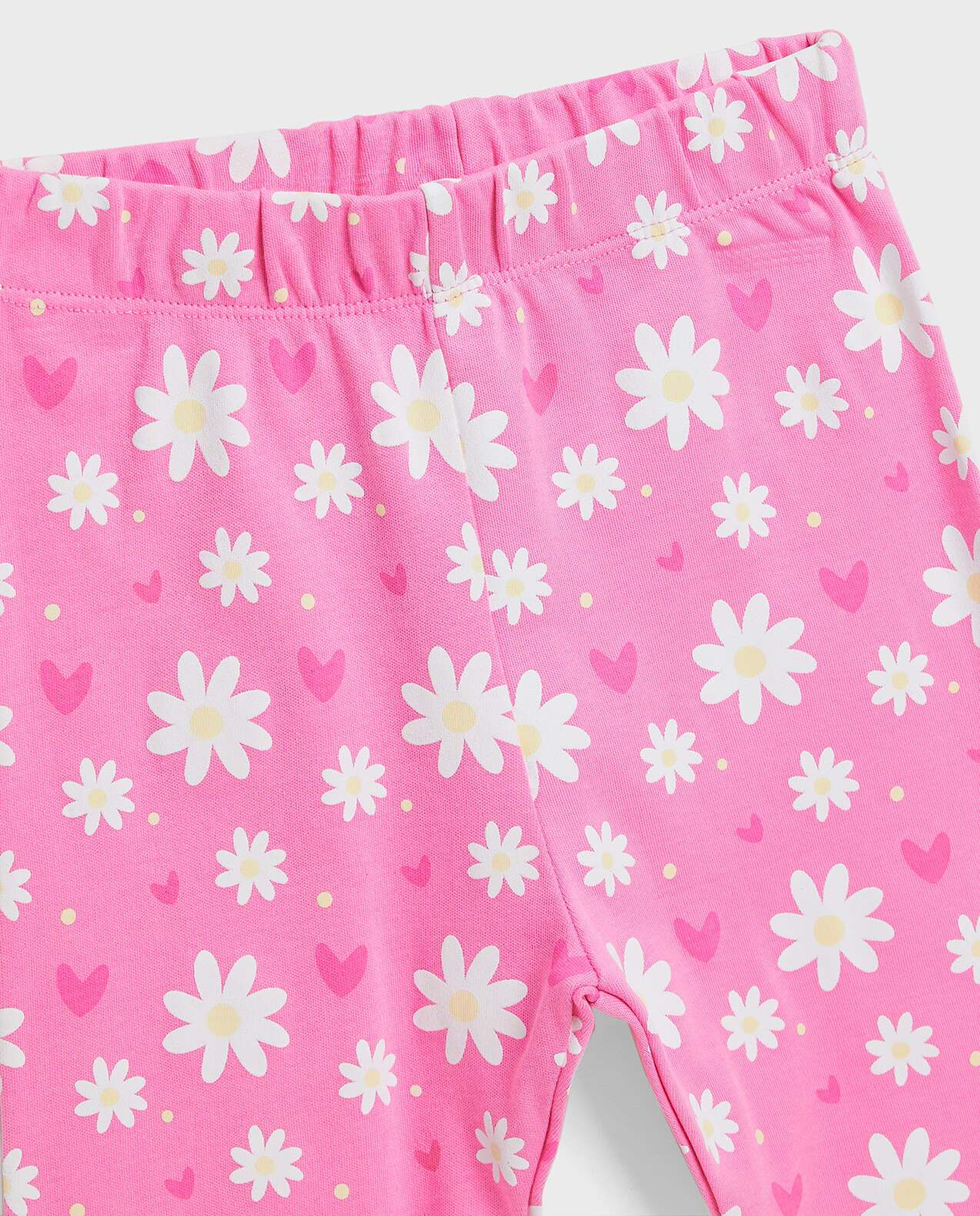 Embroidered Top and Printed Pant Set with Headband