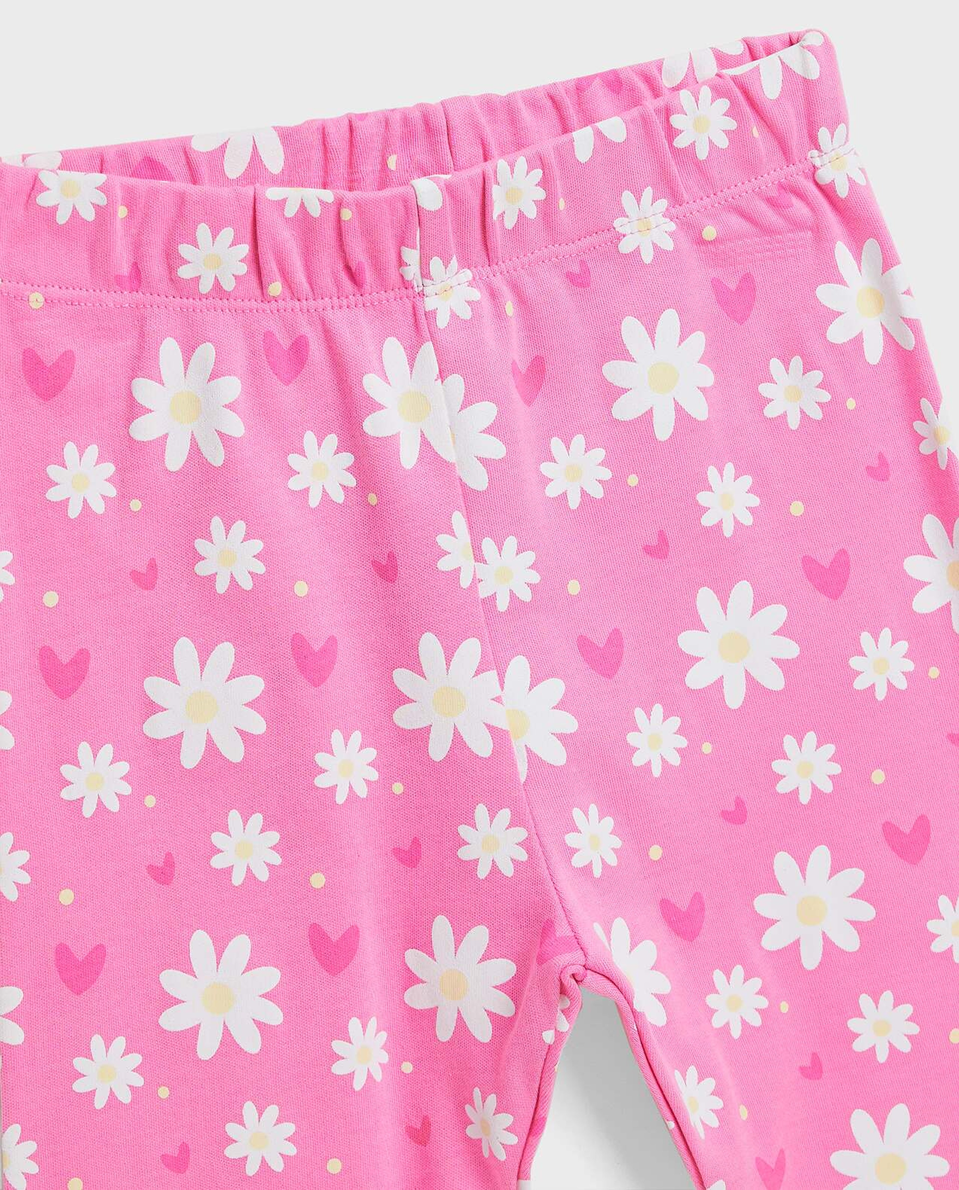 Embroidered Top and Printed Pant Set with Headband