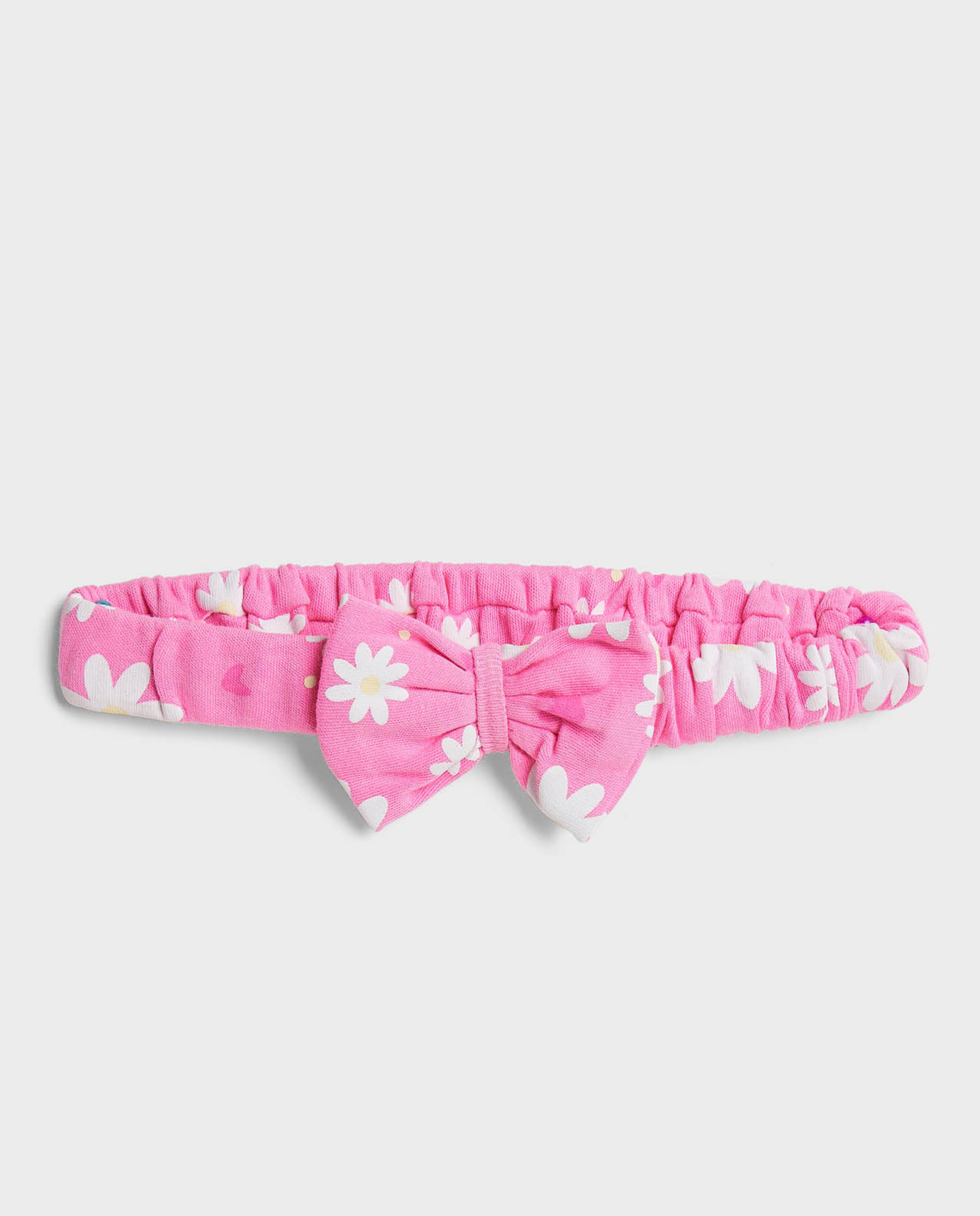 Embroidered Top and Printed Pant Set with Headband