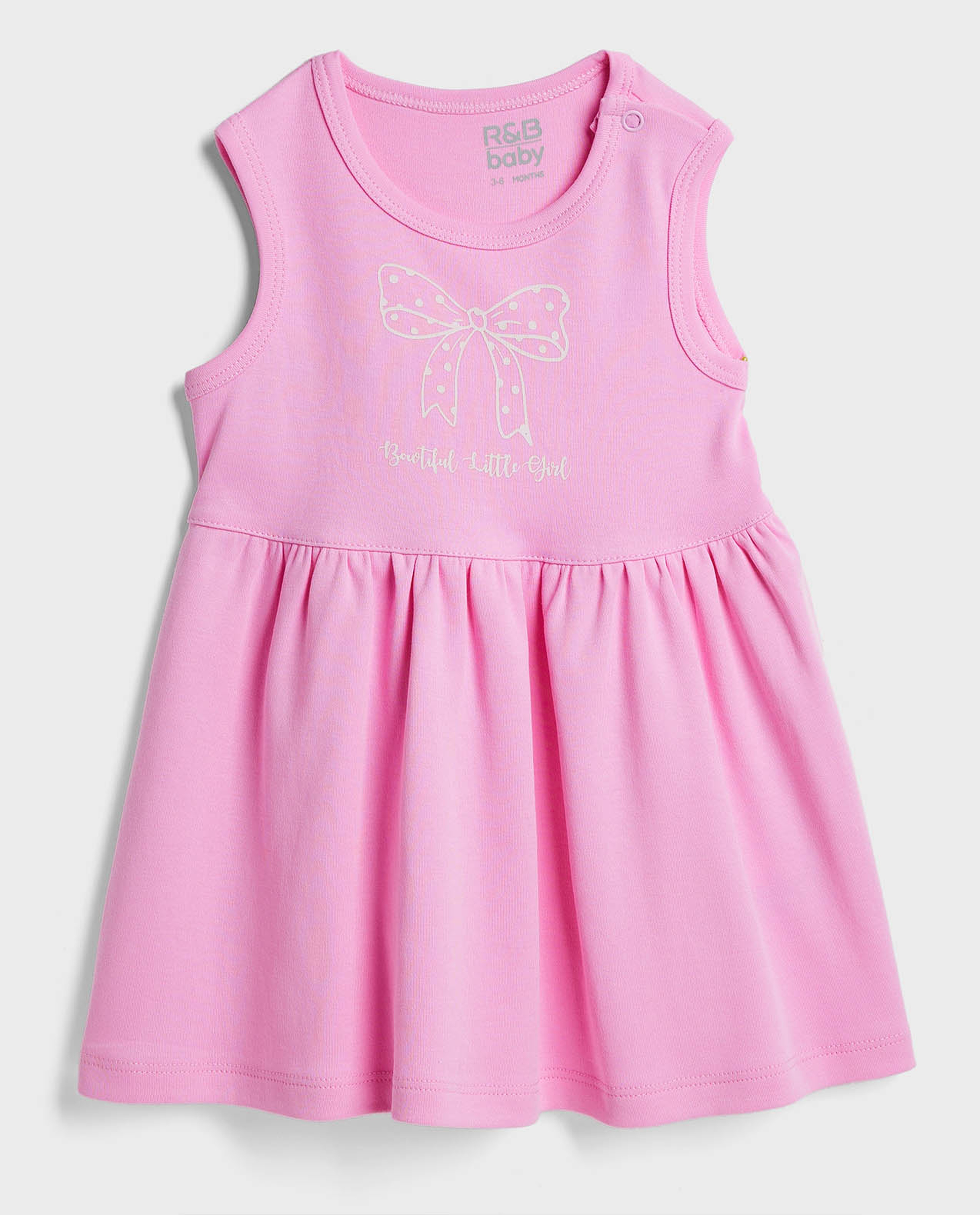 2 Pack Printed Sleeveless Dresses with Round Neck