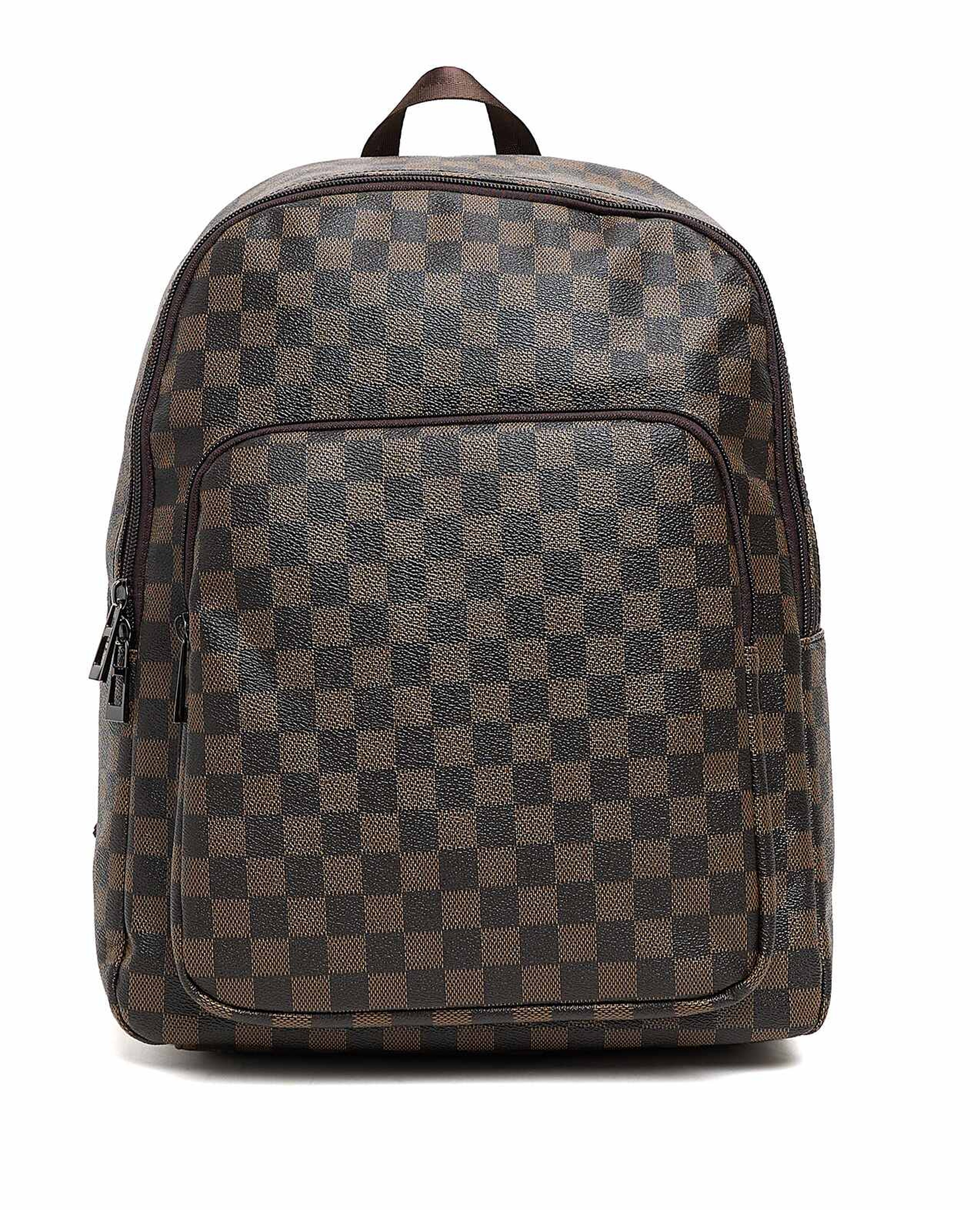 Checkered Zip Around Backpack
