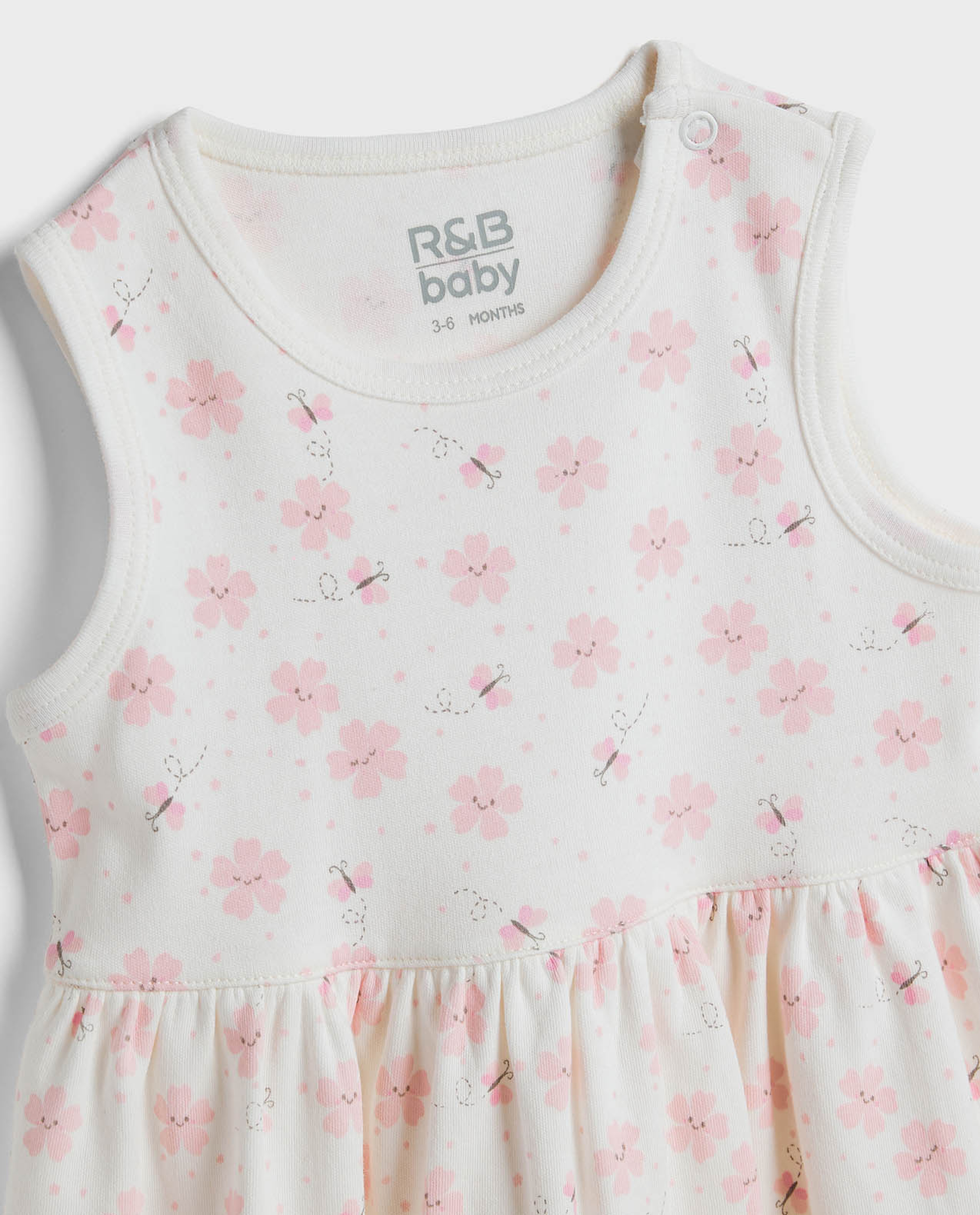 2 Pack Printed Sleeveless Dresses with Round Neck