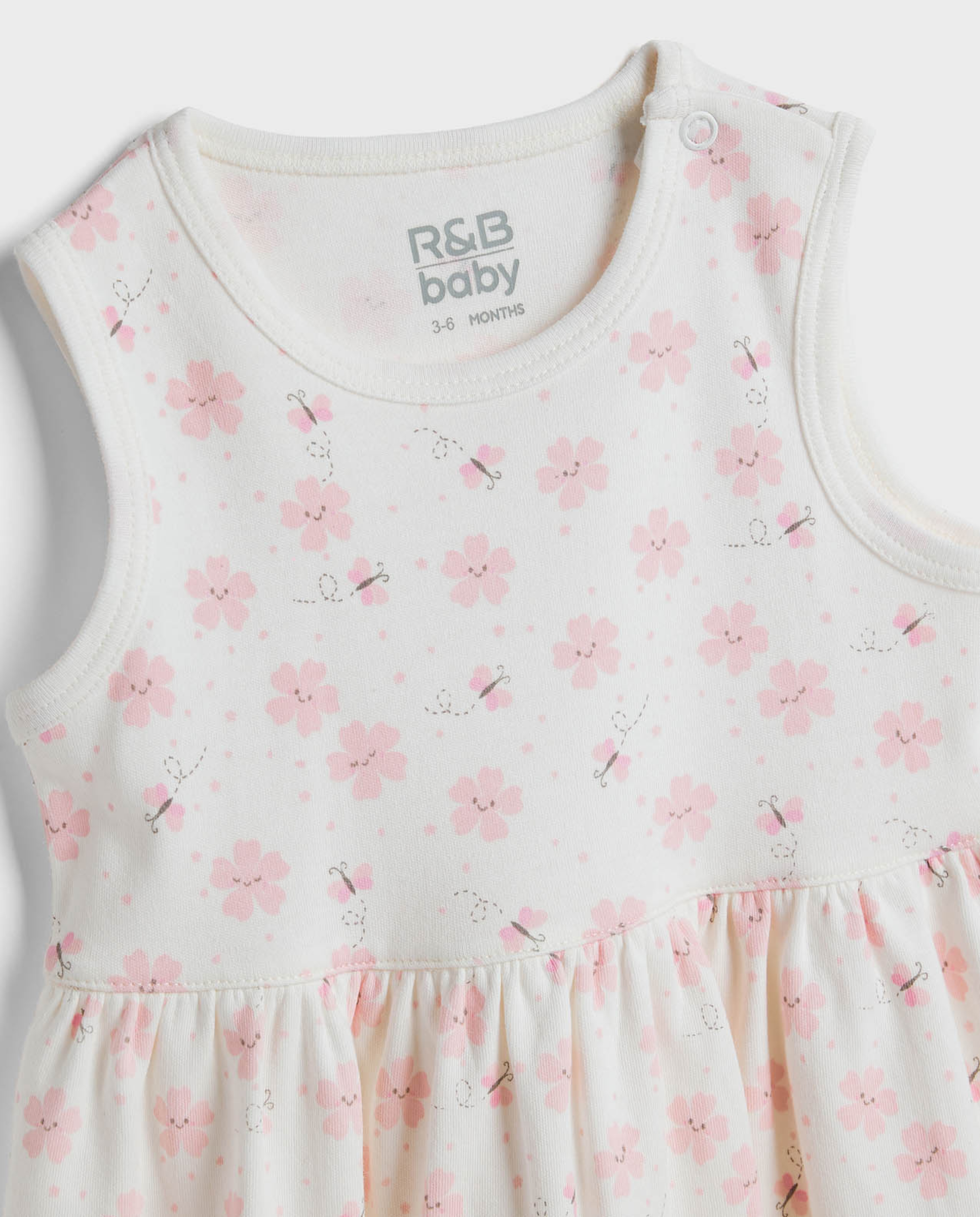 2 Pack Printed Sleeveless Dresses with Round Neck