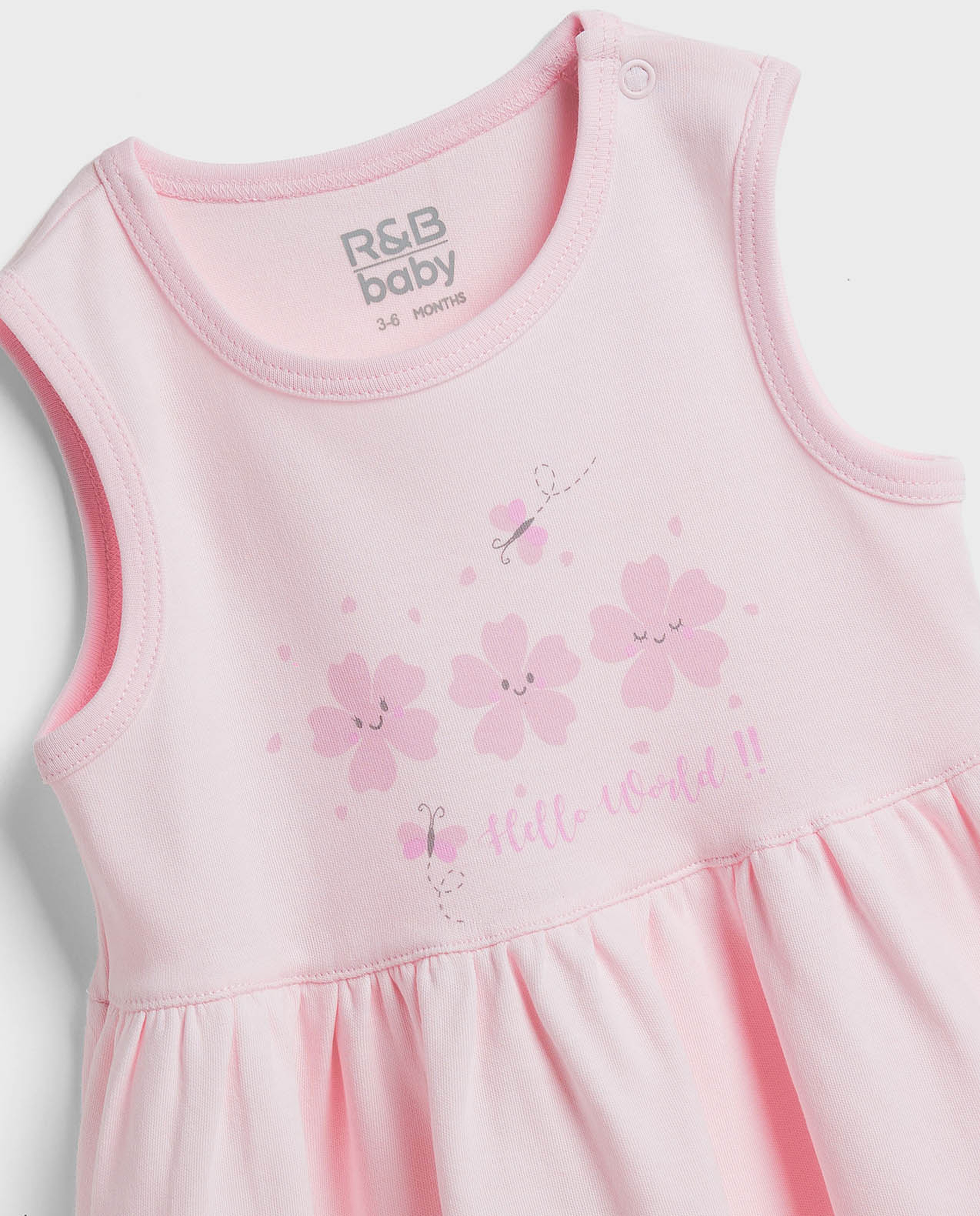 2 Pack Printed Sleeveless Dresses with Round Neck