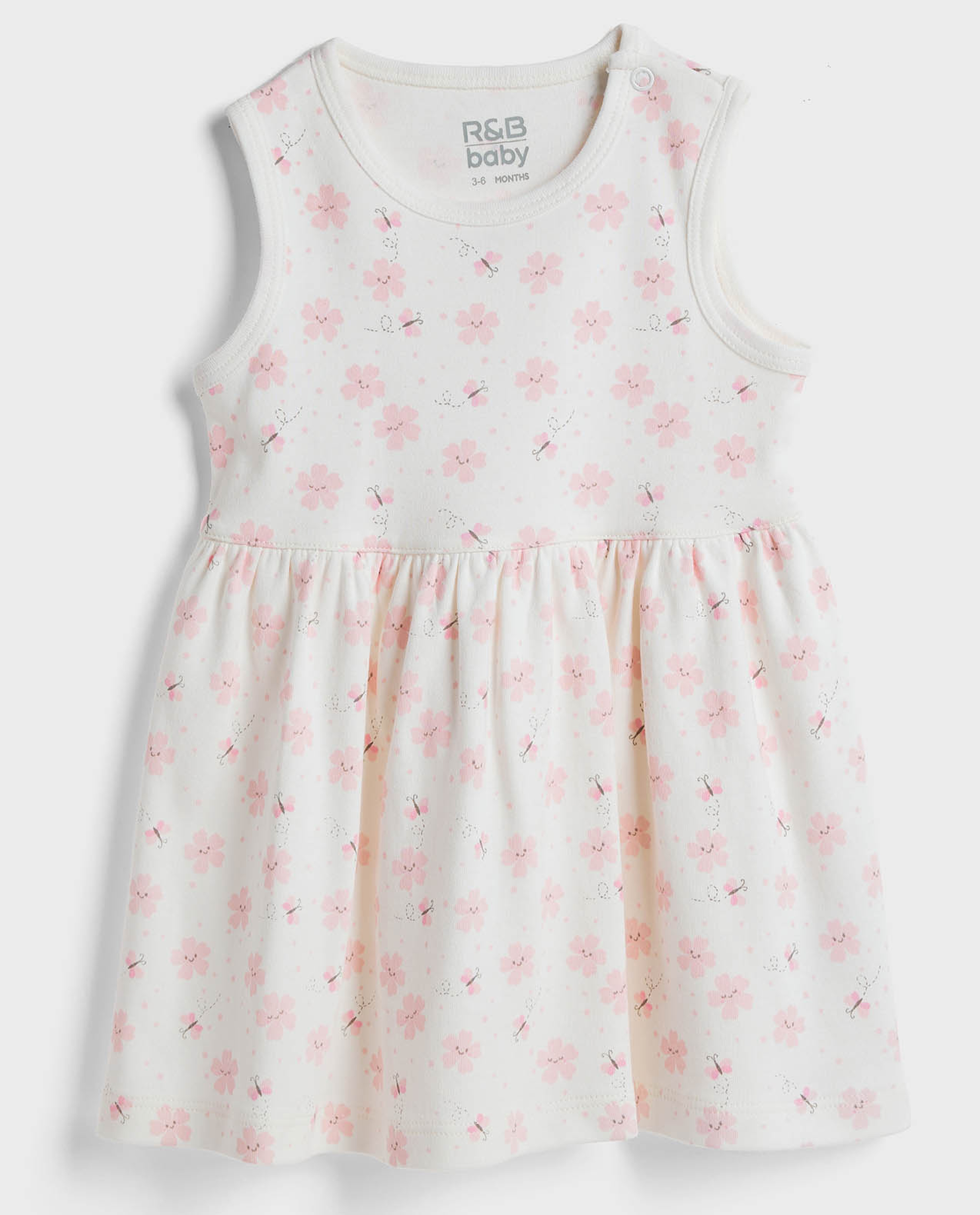 2 Pack Printed Sleeveless Dresses with Round Neck