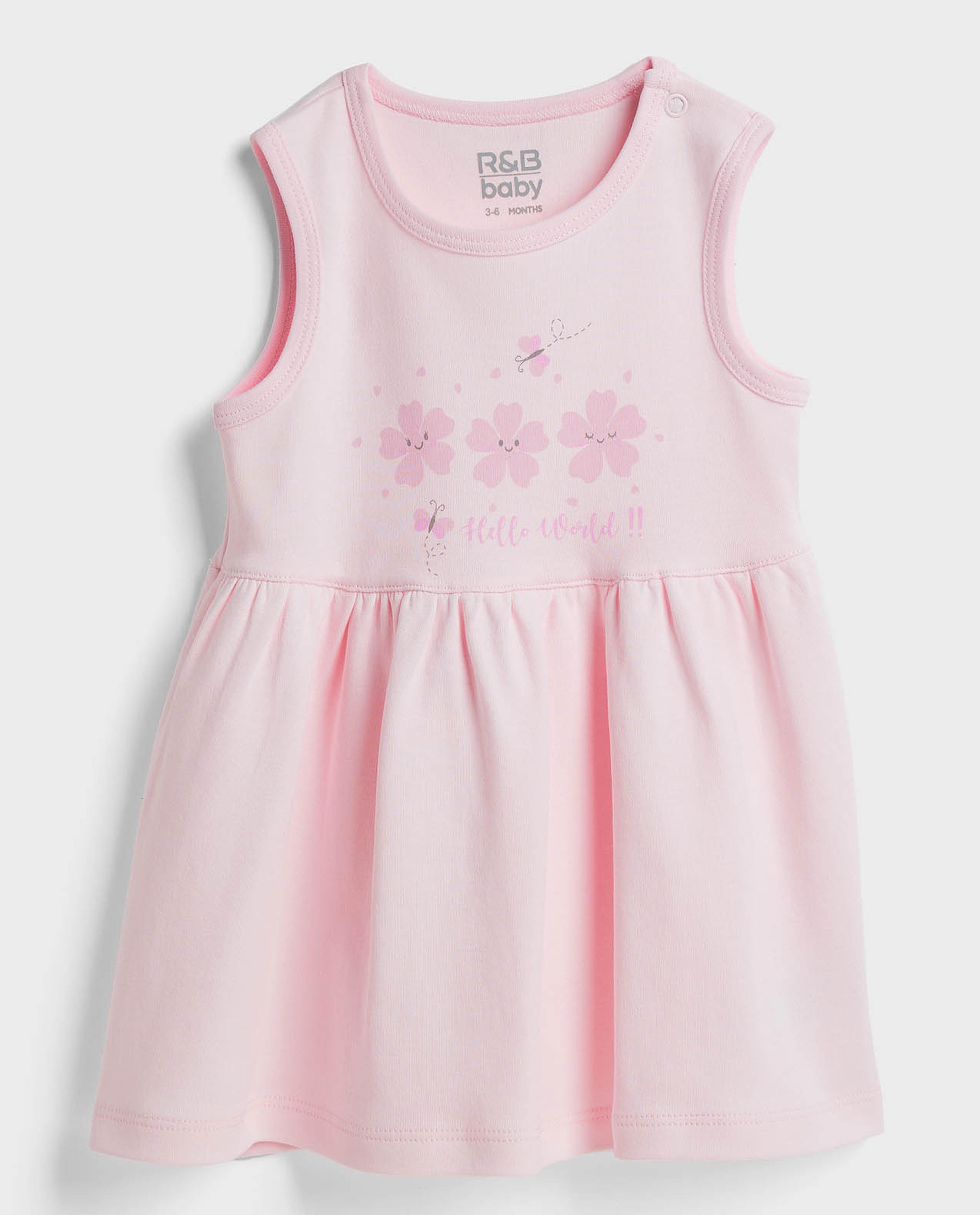 2 Pack Printed Sleeveless Dresses with Round Neck