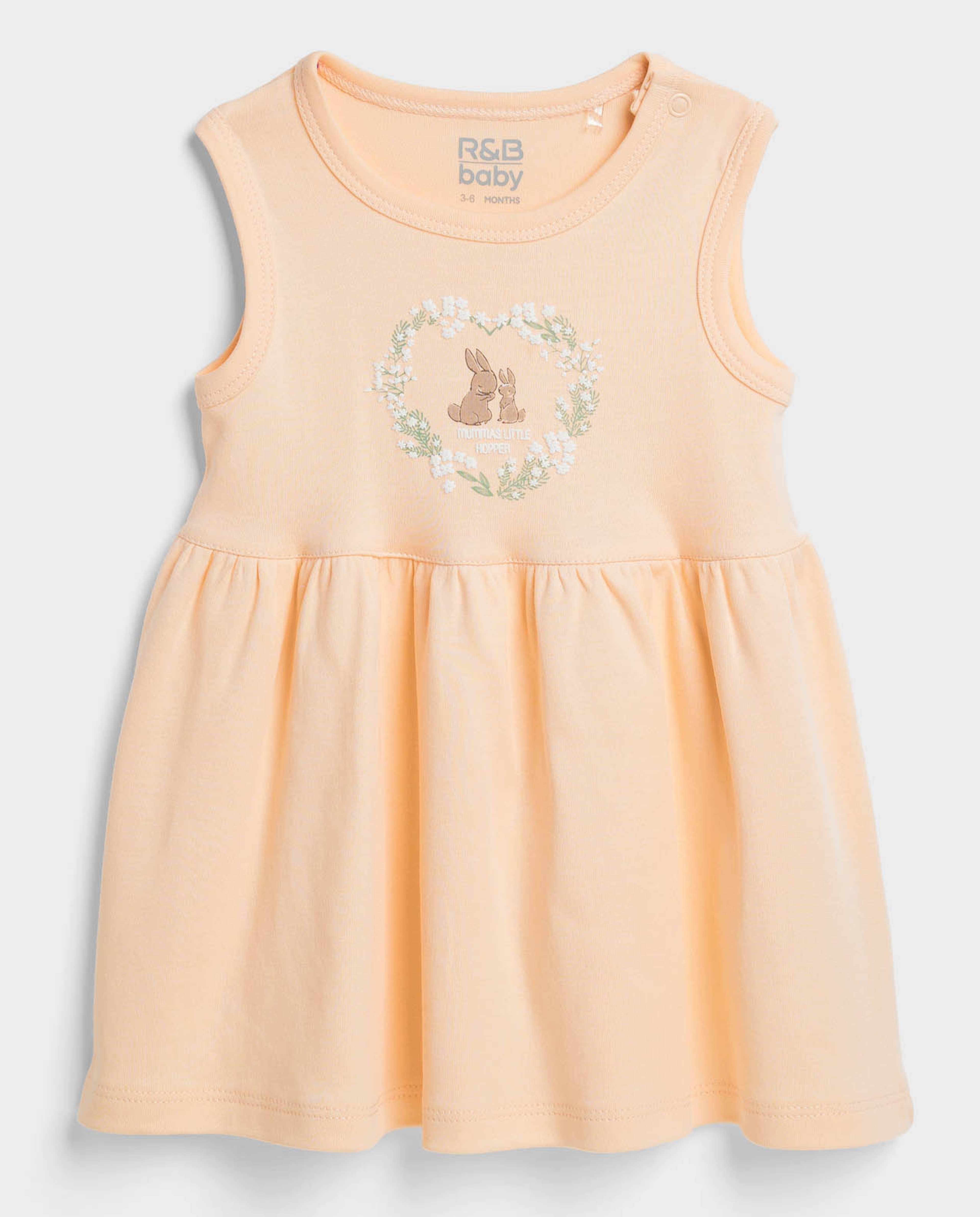 2 Pack Printed Sleeveless Dresses with Round Neck