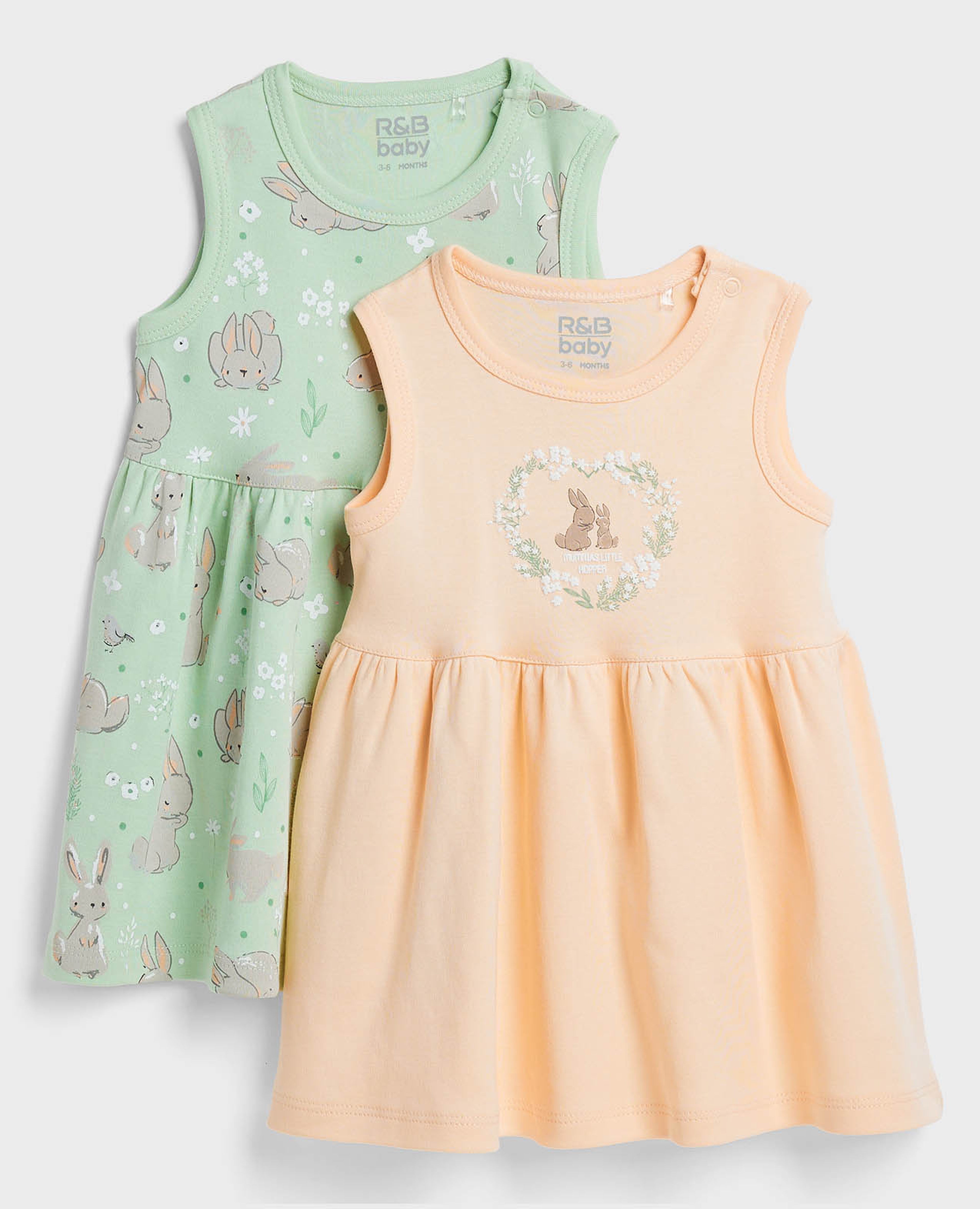 فستان بدون أكمام برقبة دائرية وطبعة - قطعتين