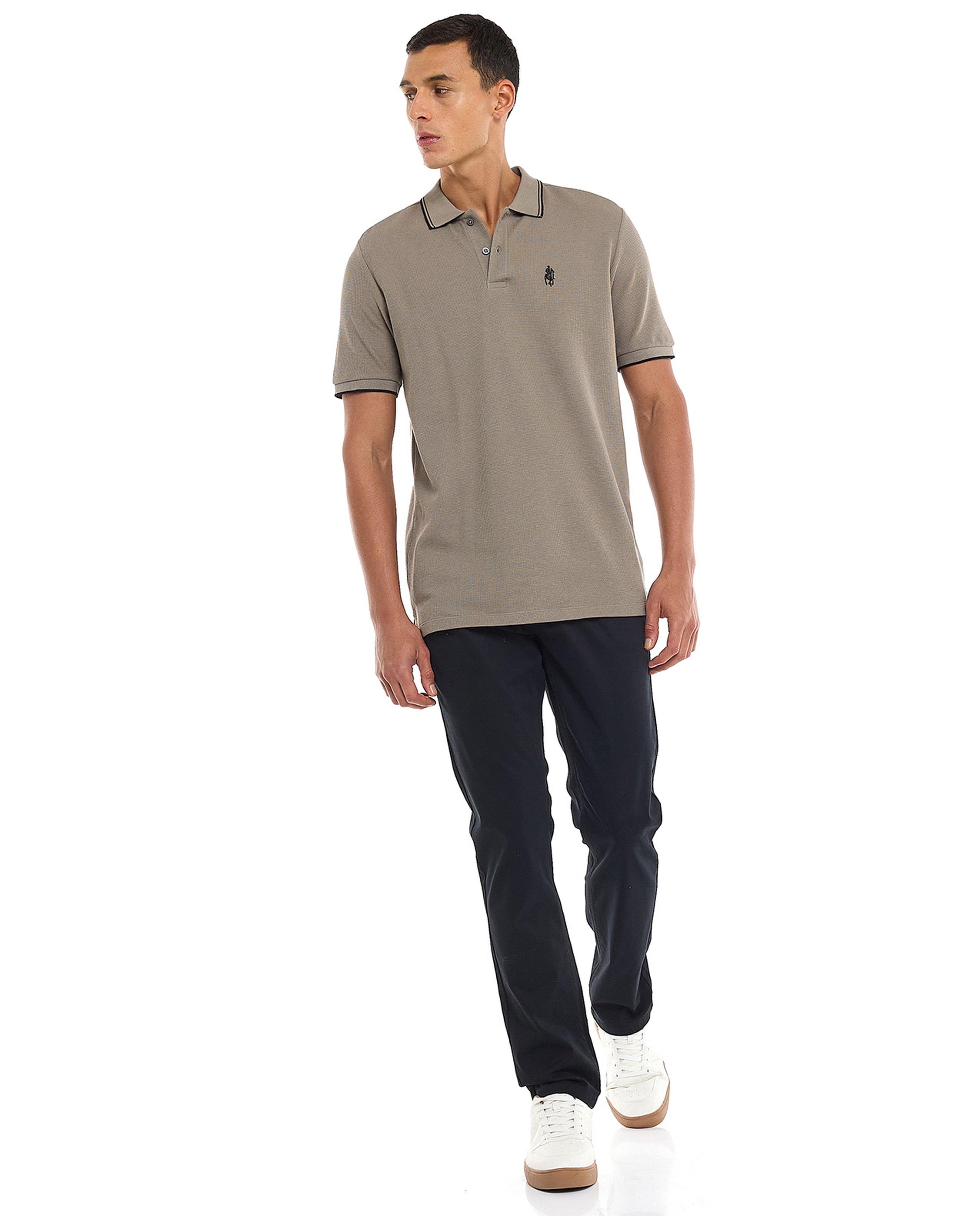 Logo Detail Polo T-Shirt with Short Sleeves