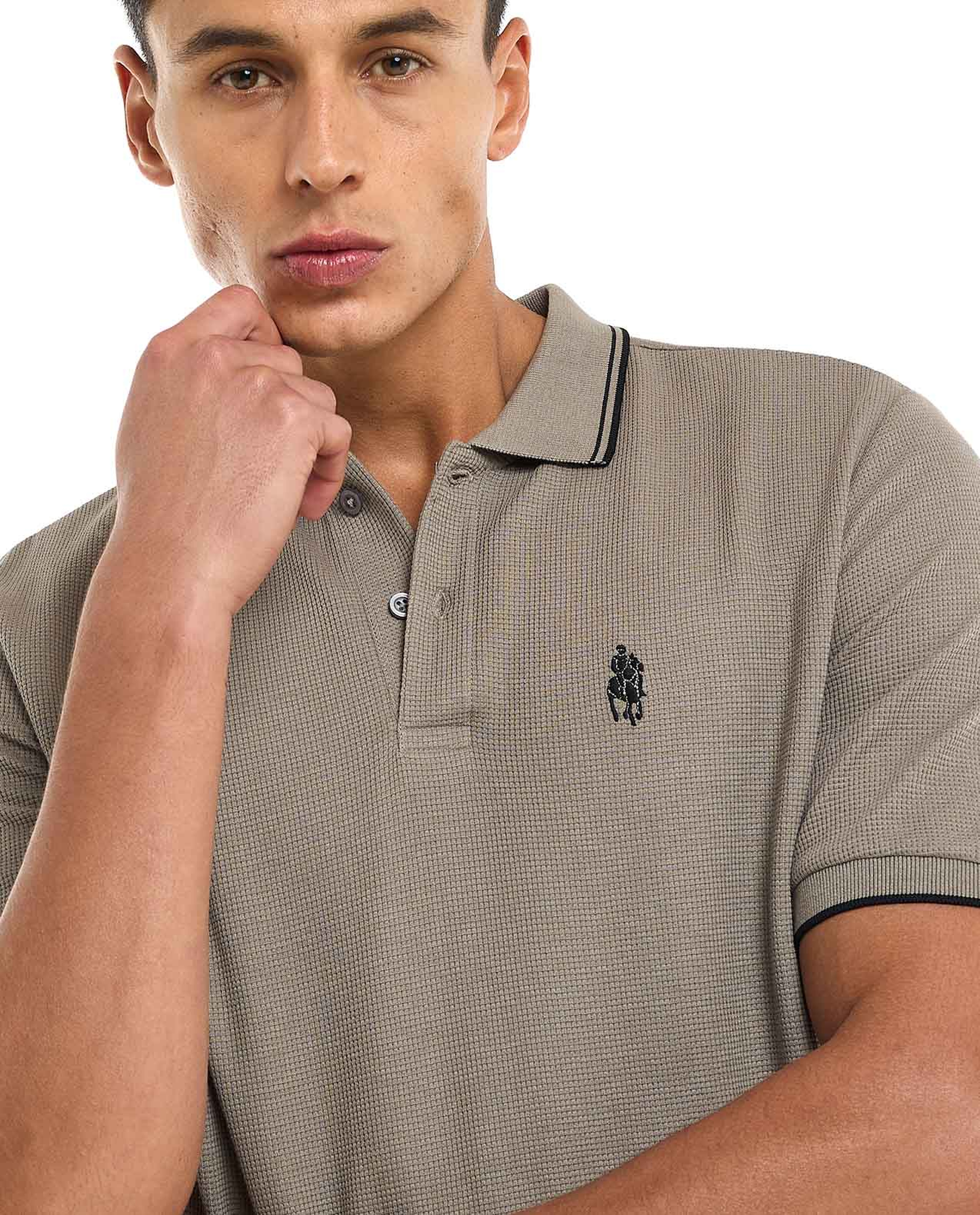 Logo Detail Polo T-Shirt with Short Sleeves