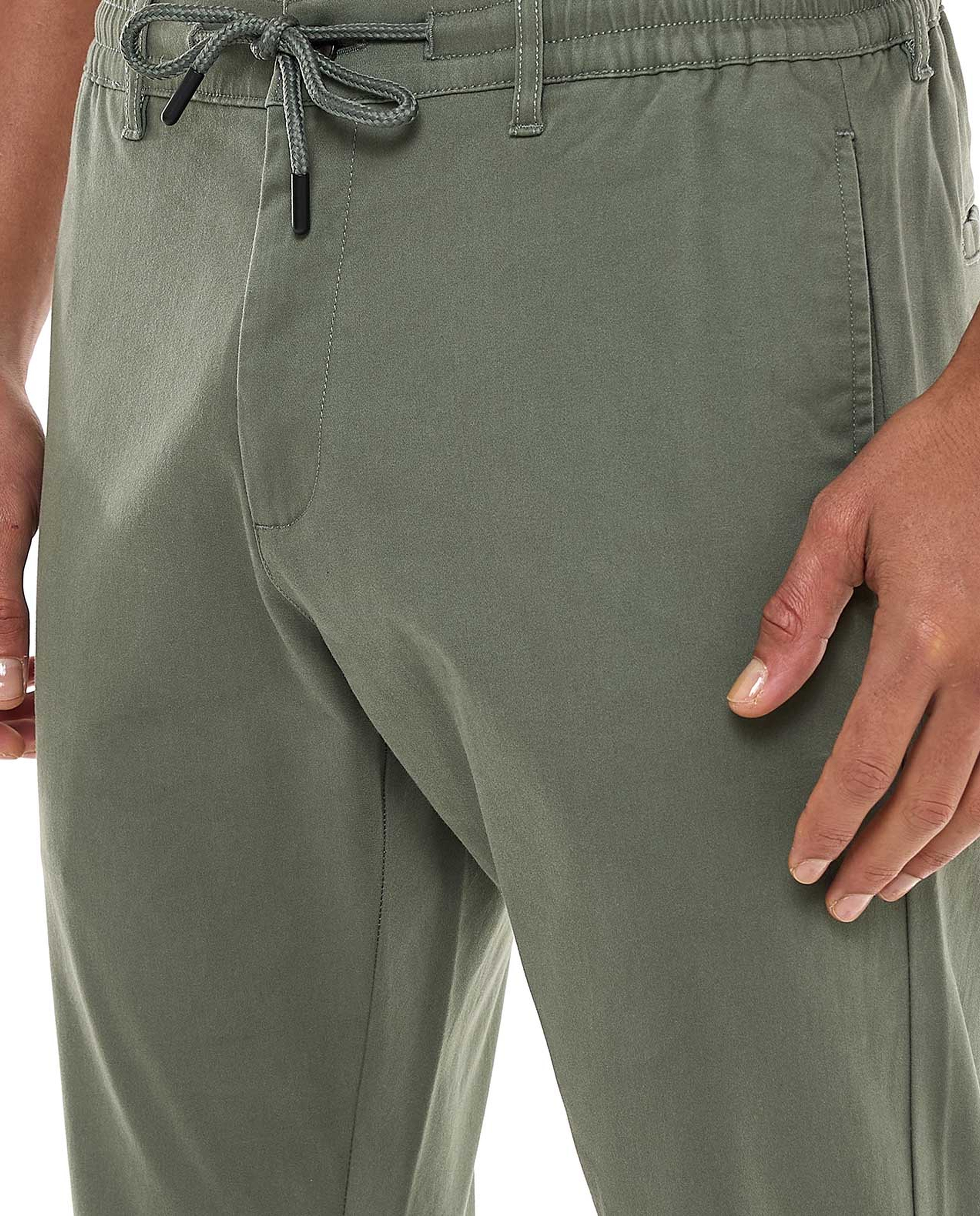 Solid Jogger Pants with Drawstring Waist