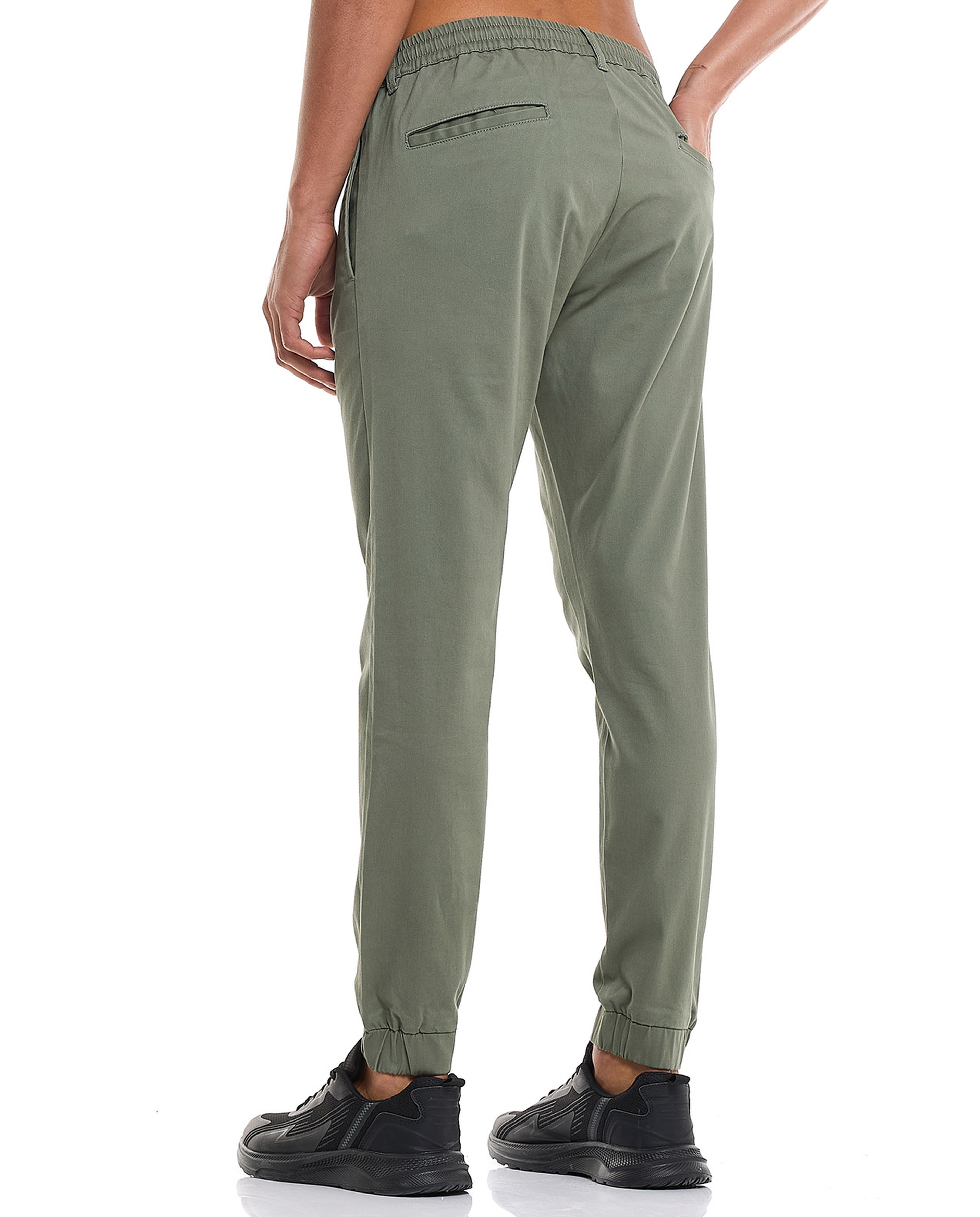 Solid Jogger Pants with Drawstring Waist