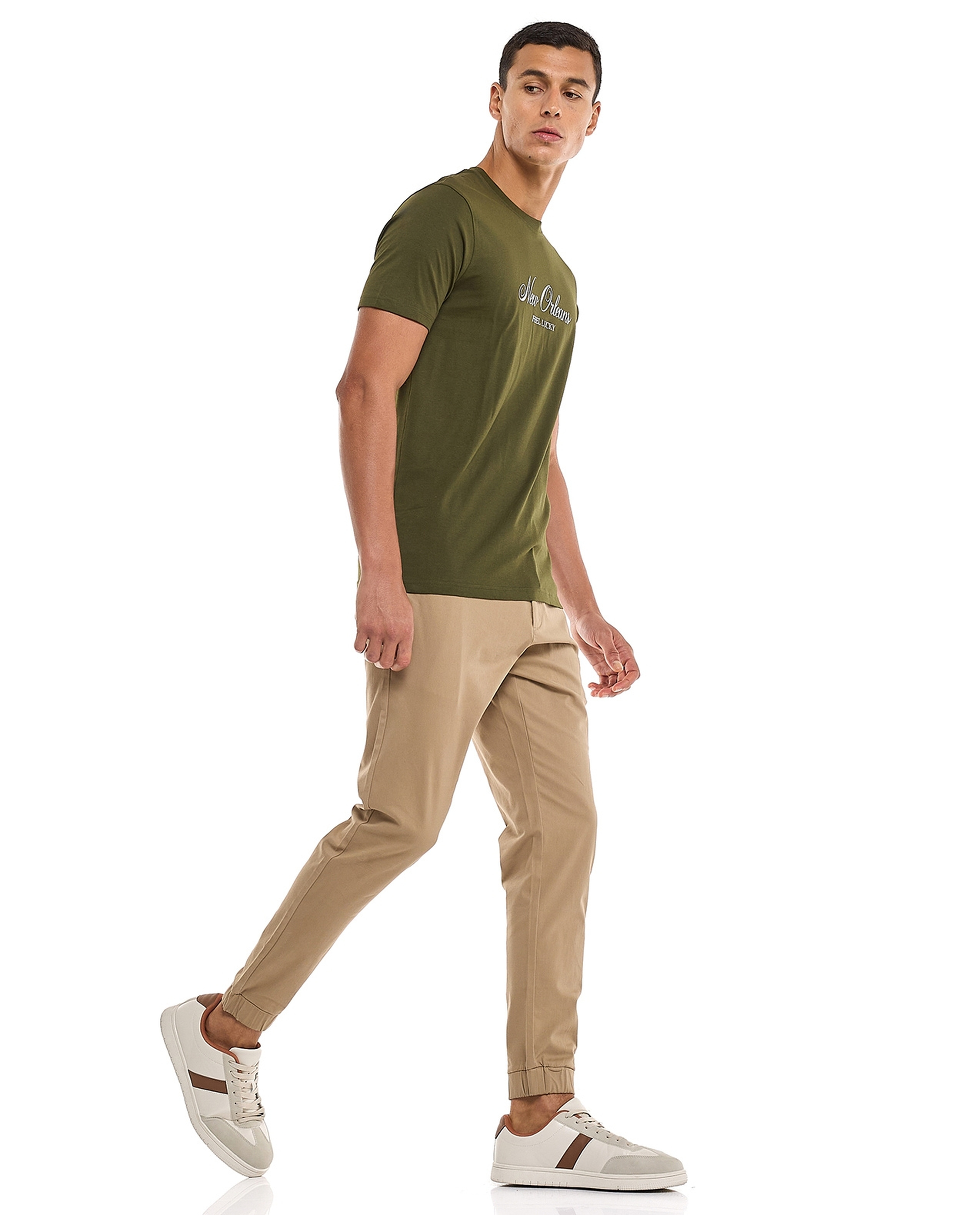 Solid Jogger Pants with Drawstring Waist