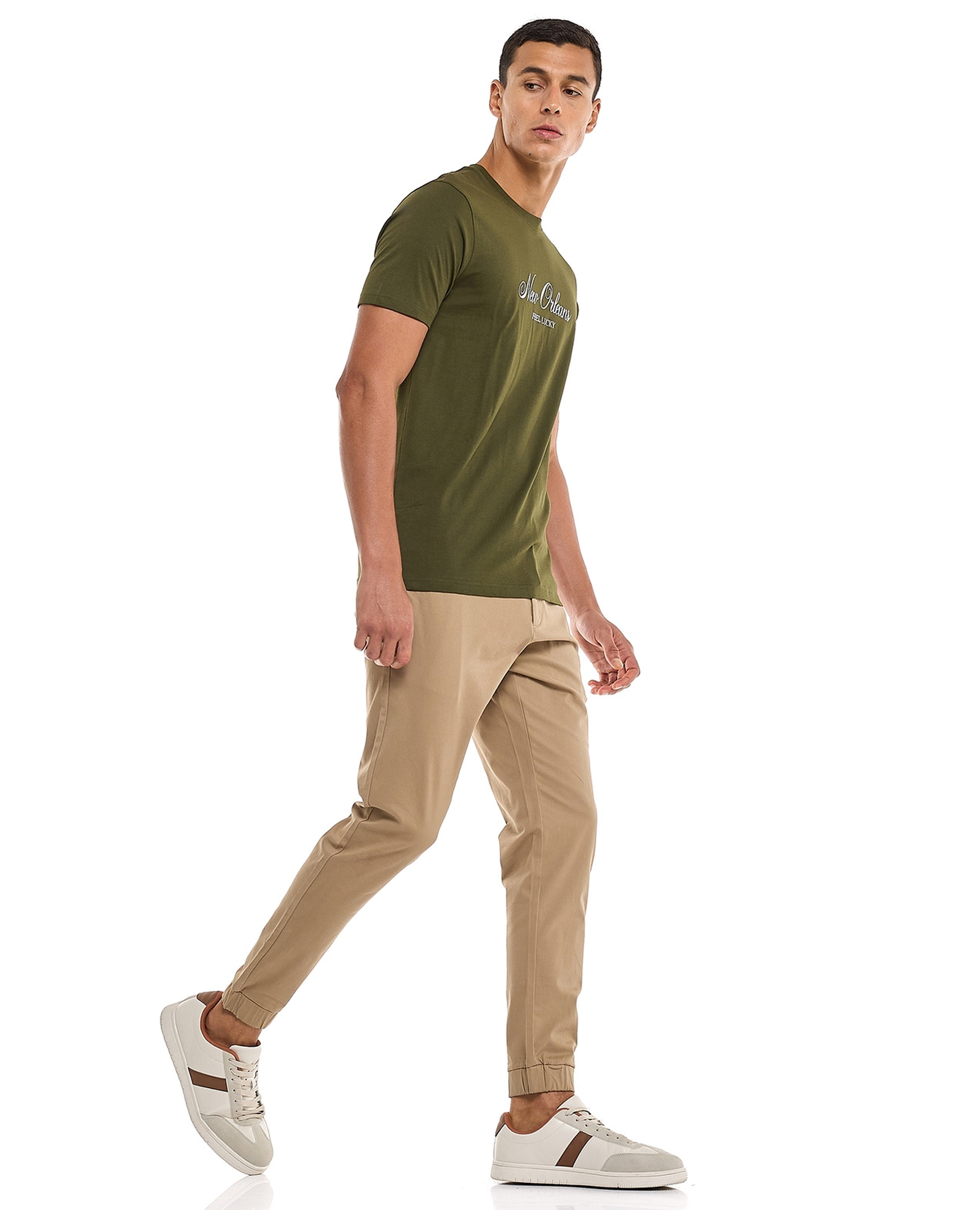 بنطال جوغر سادة بخصر برباط