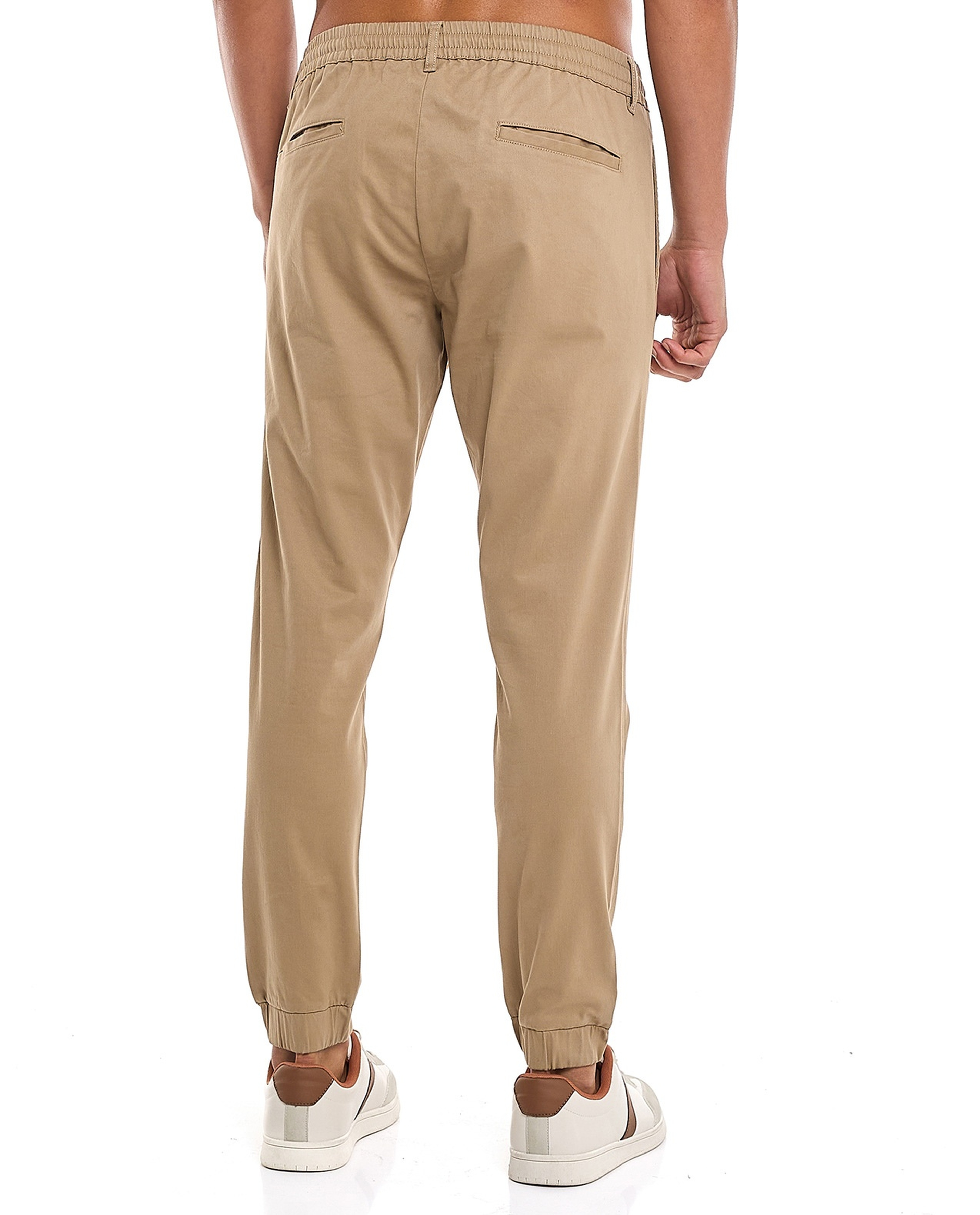 Solid Jogger Pants with Drawstring Waist