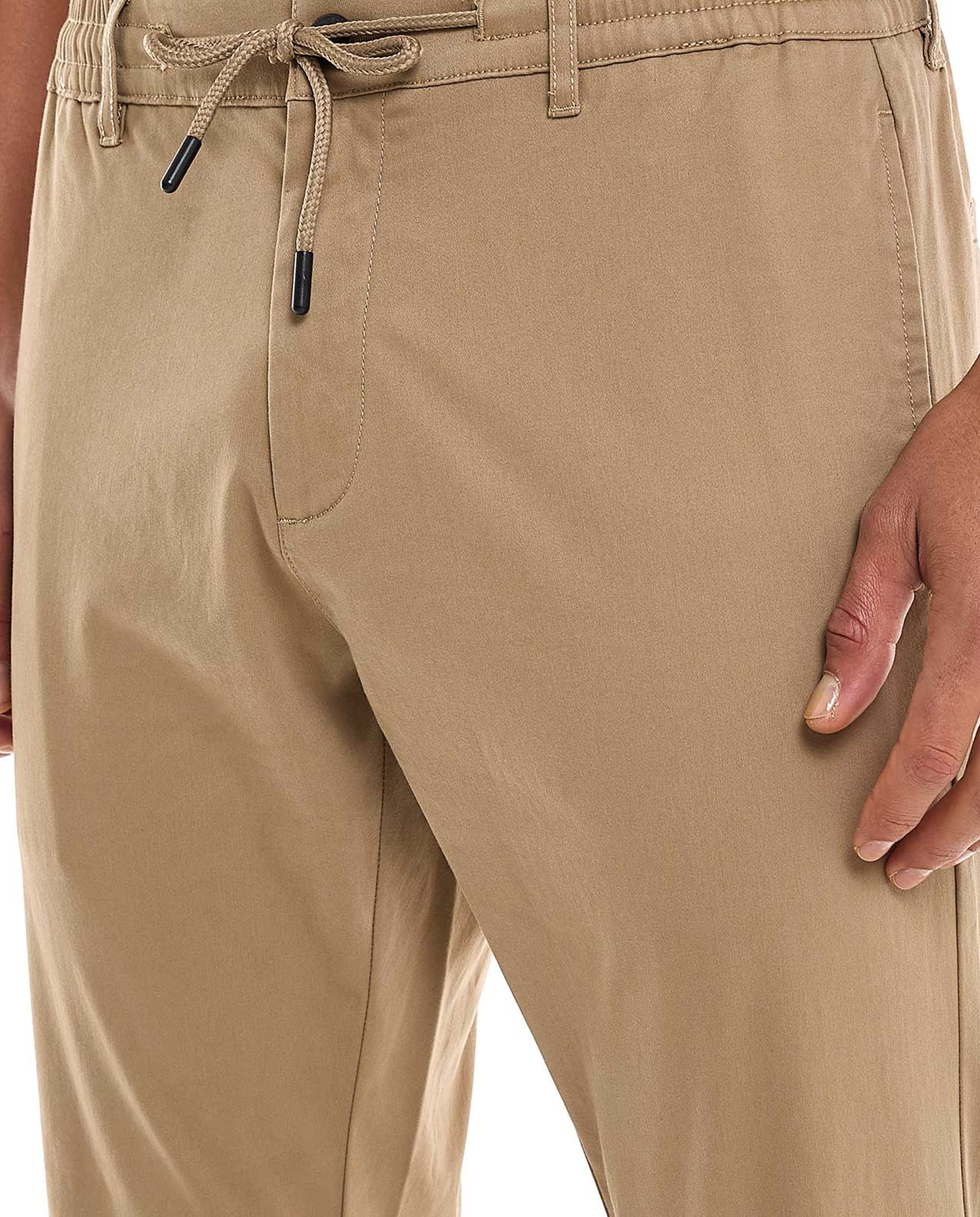 Solid Jogger Pants with Drawstring Waist