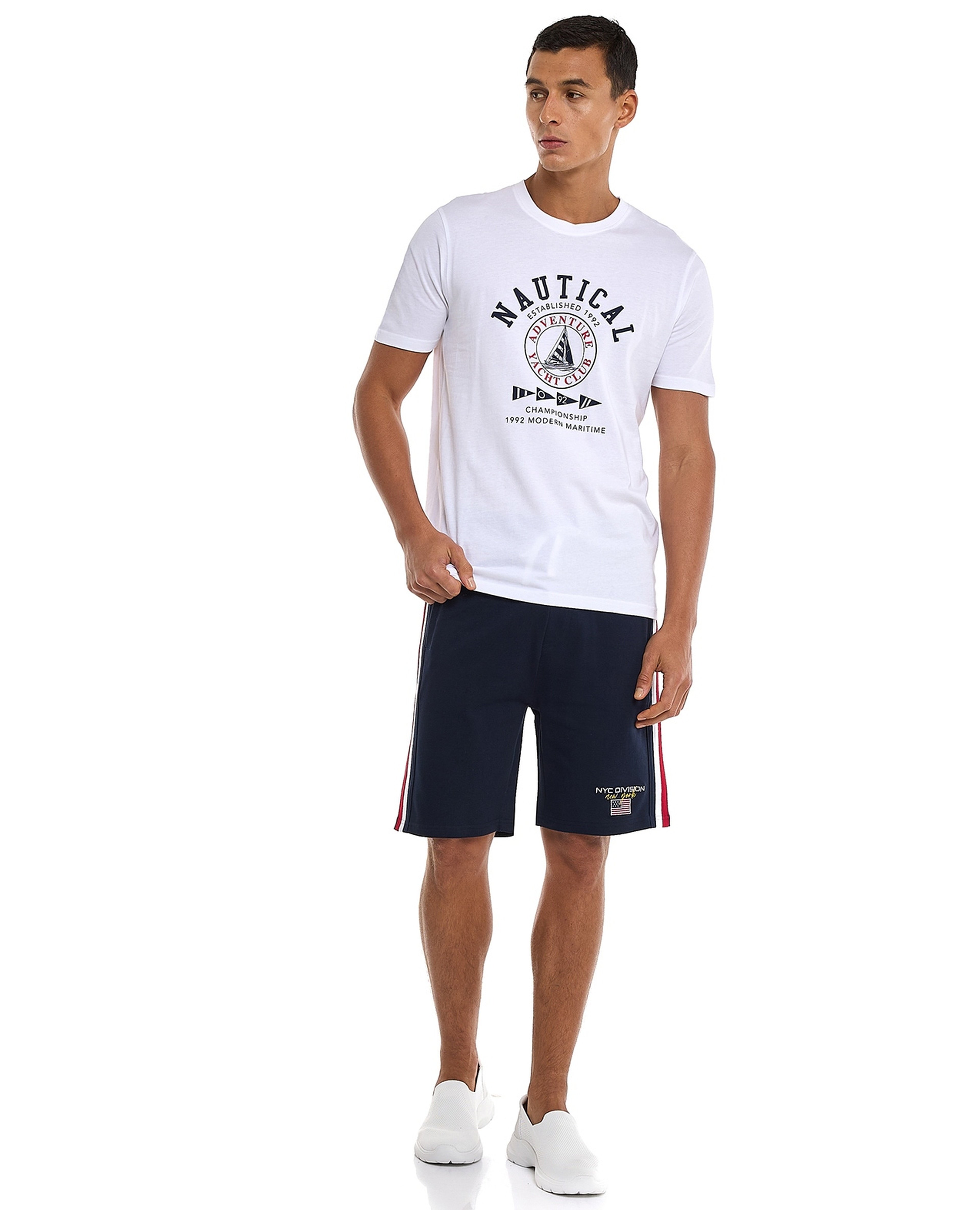 Embroidered Shorts with Drawstring Waist