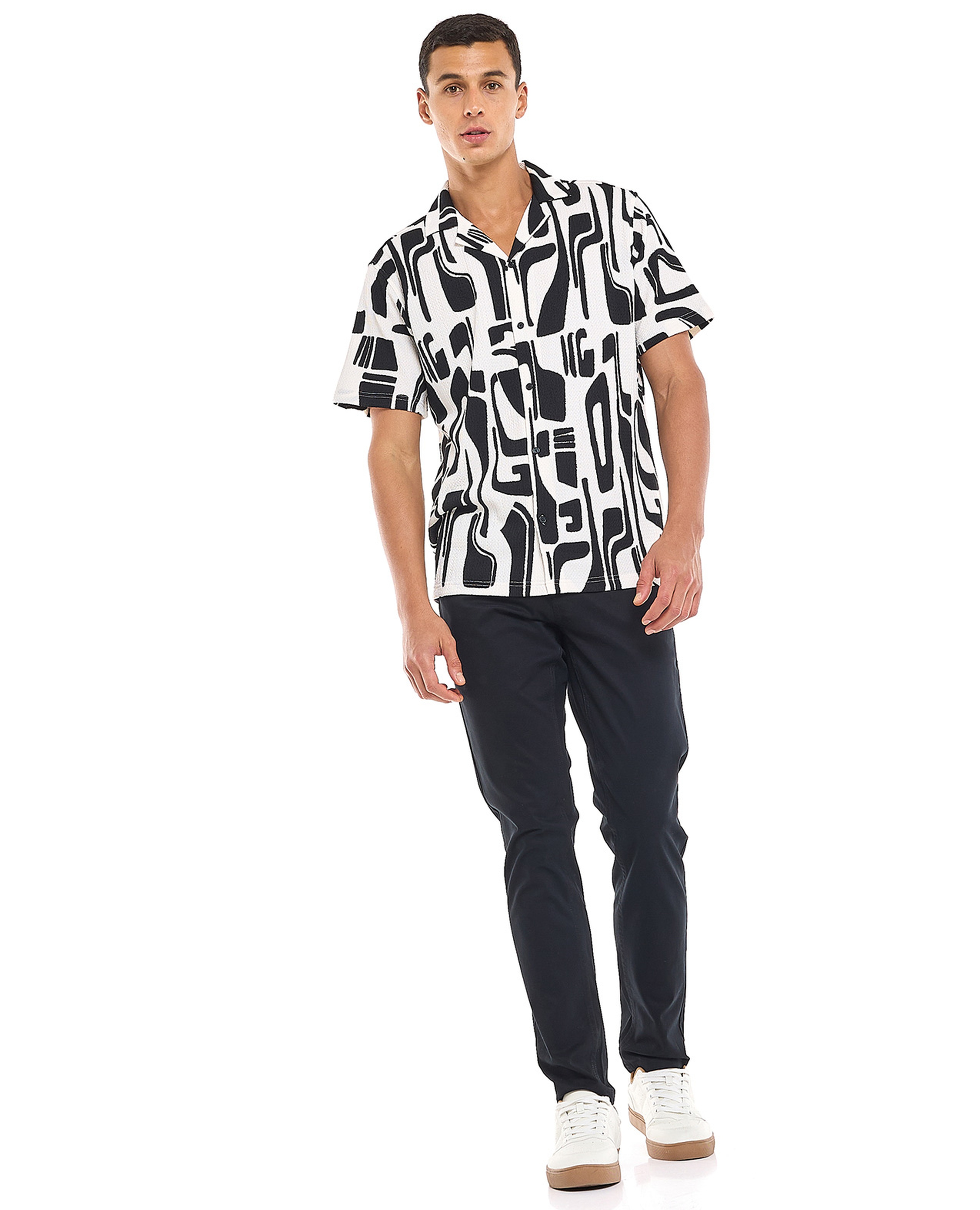 Solid Slim Fit Pants with Button Closure