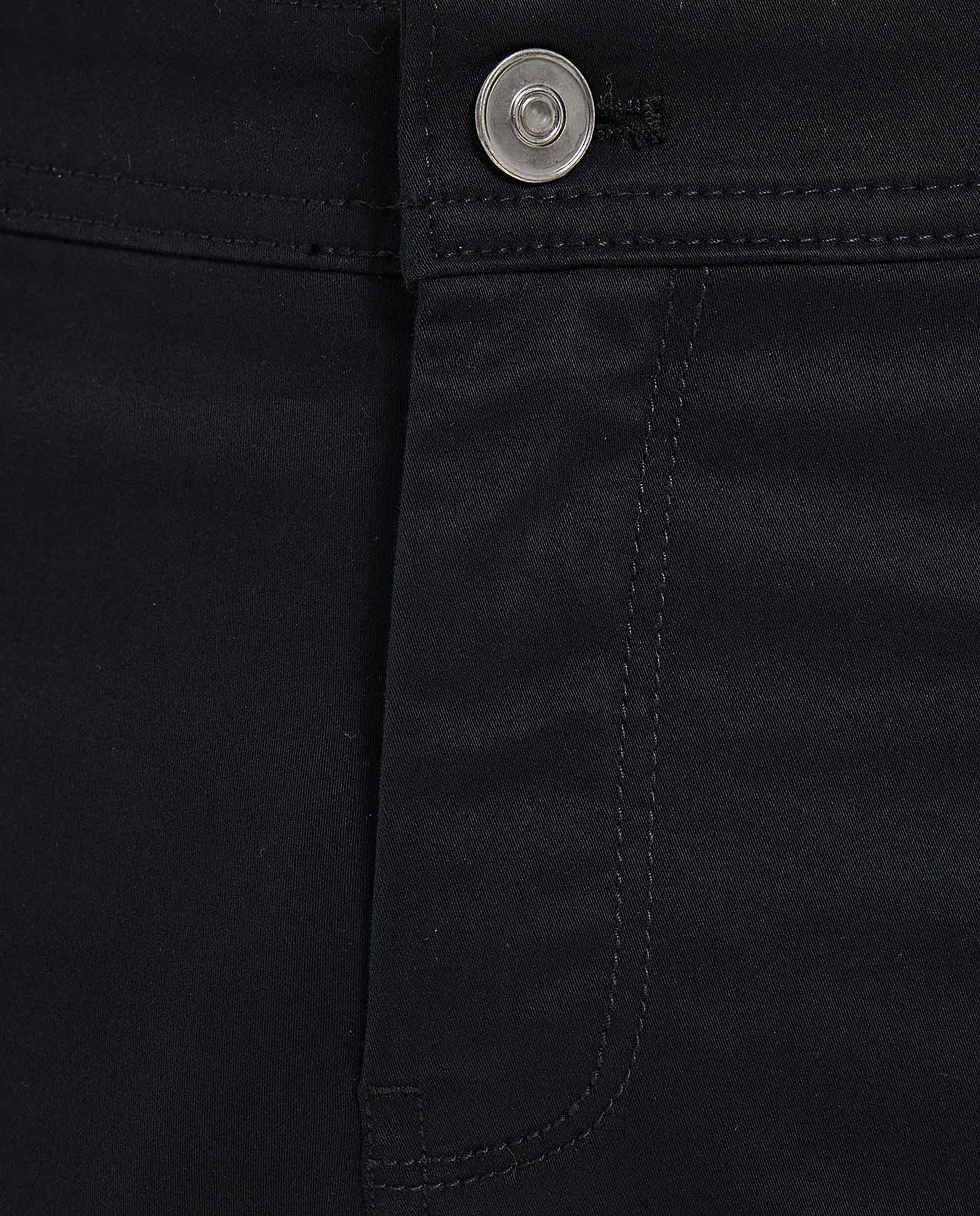 Solid Slim Fit Pants with Button Closure