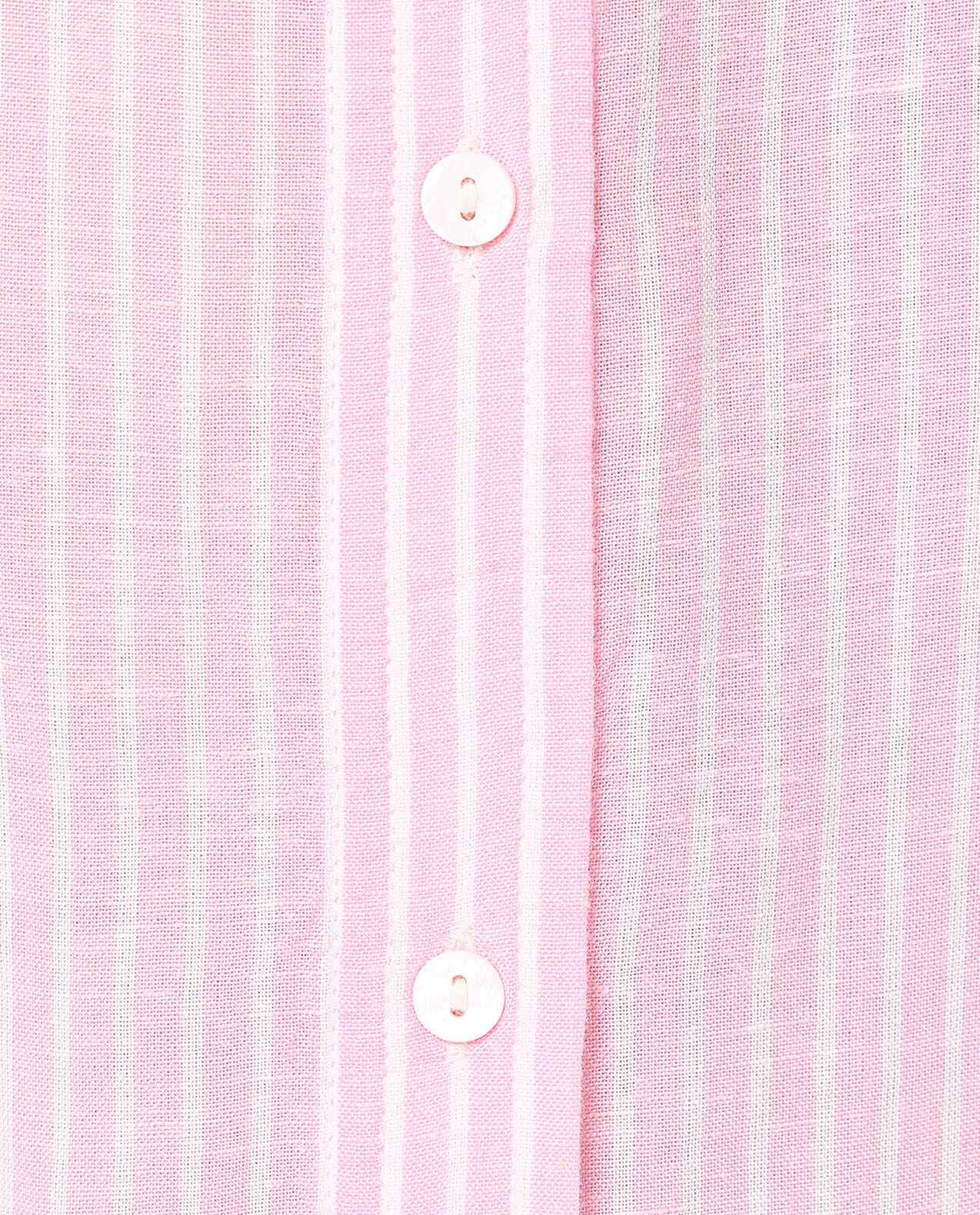 Striped Shirt with Classic Collar and Short Sleeves