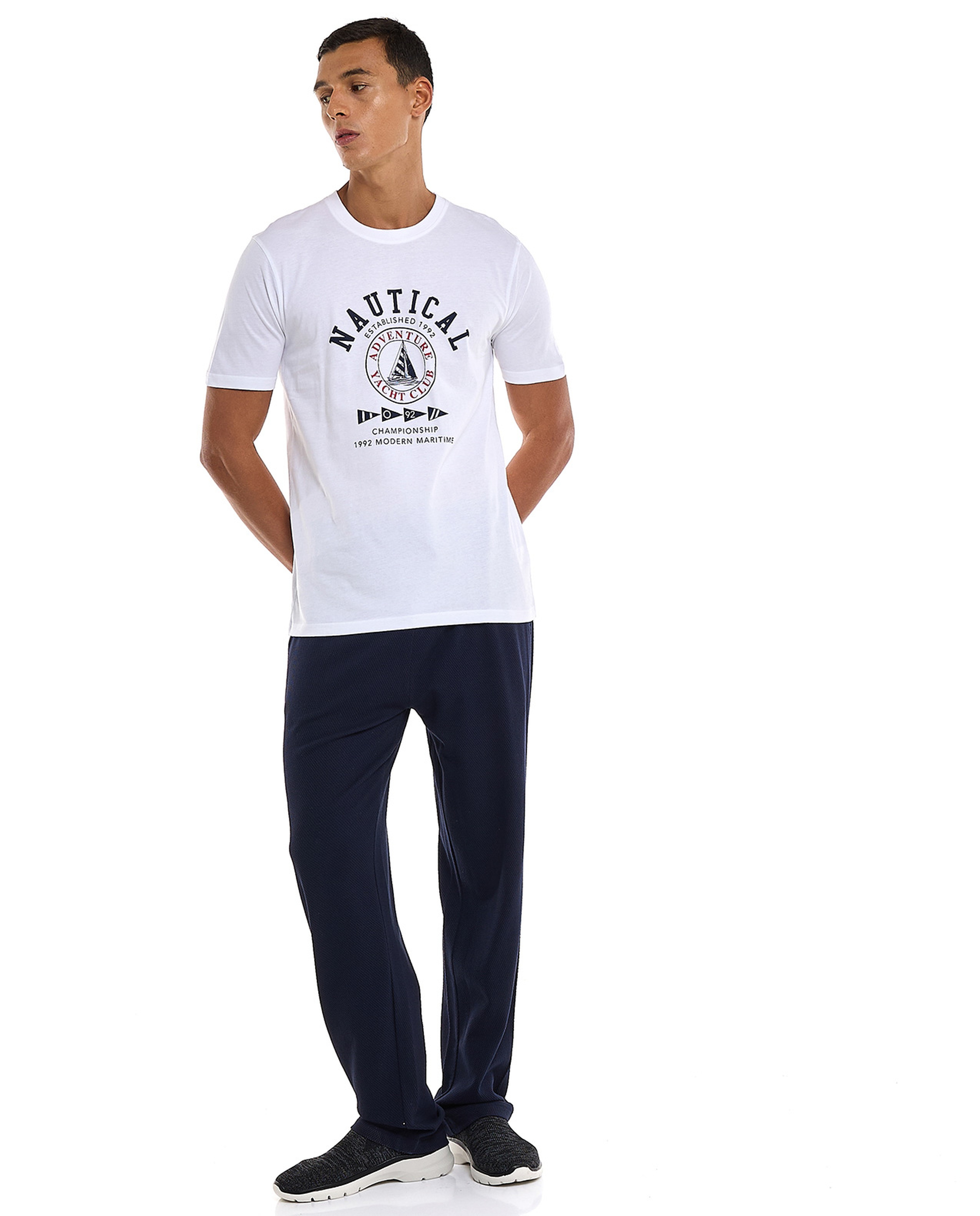 Printed T-Shirt with Crew Neck and Short Sleeves