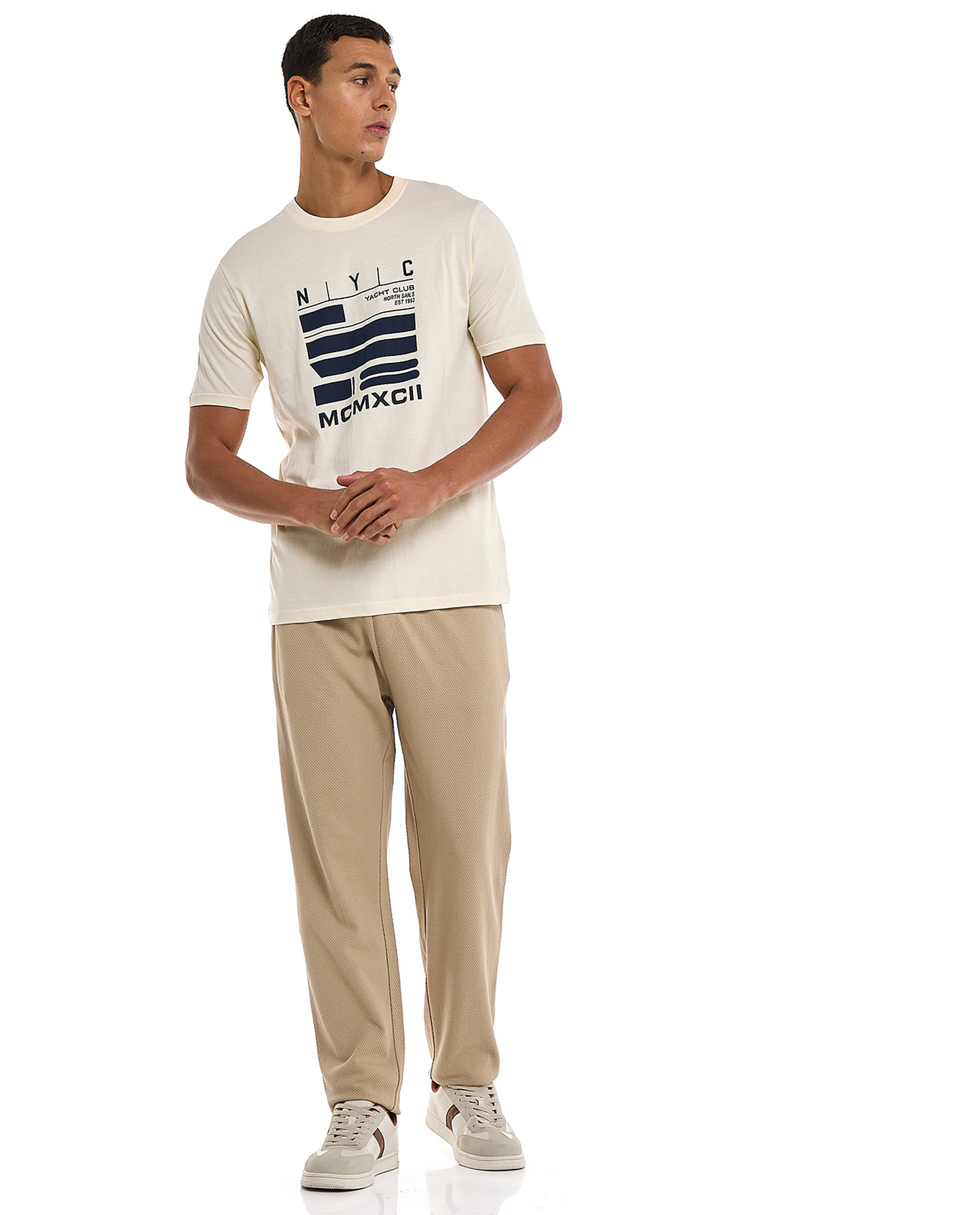 Printed T-Shirt with Crew Neck and Short Sleeves