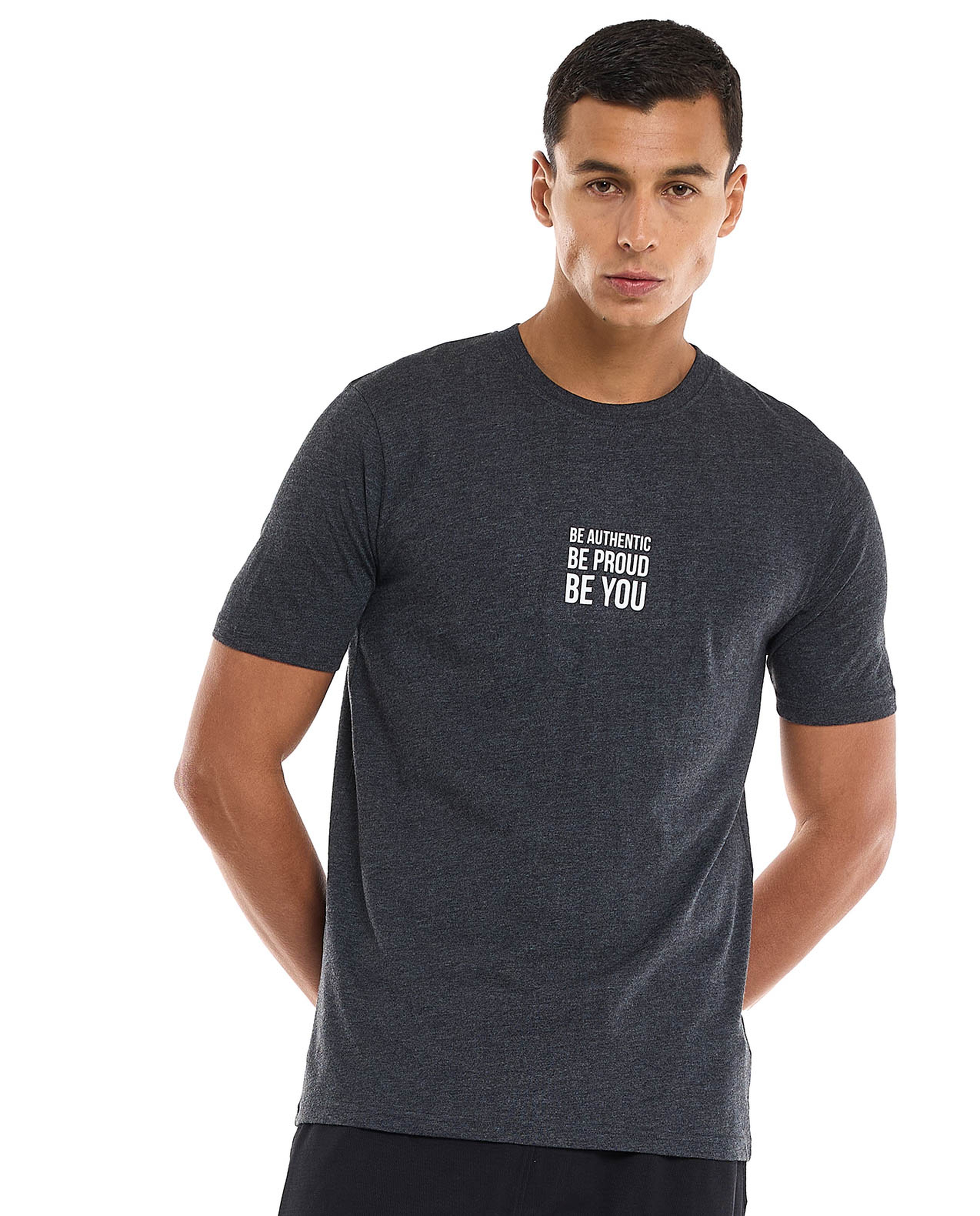 Printed T-Shirt with Crew Neck and Short Sleeves