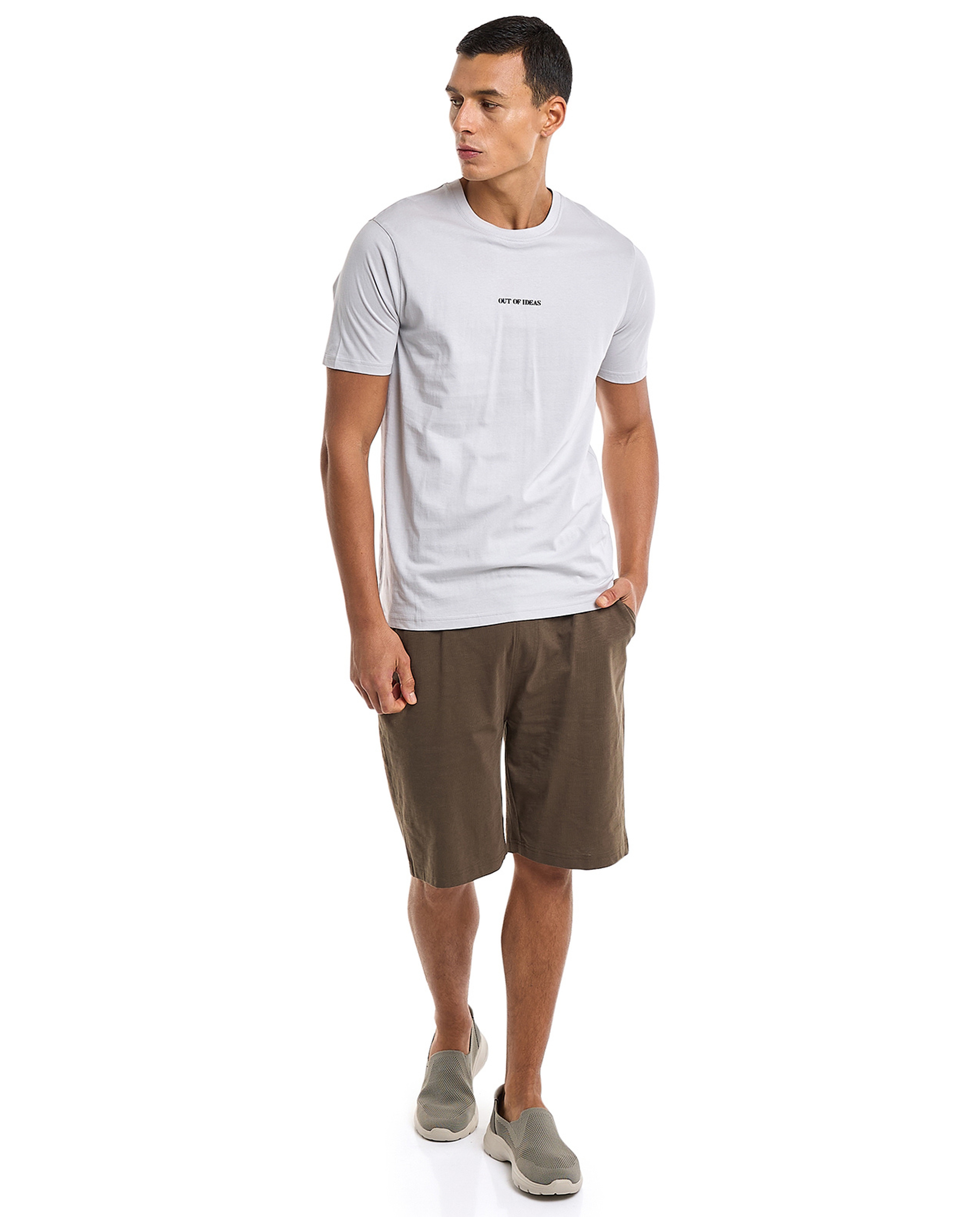 Printed T-Shirt with Crew Neck and Short Sleeves