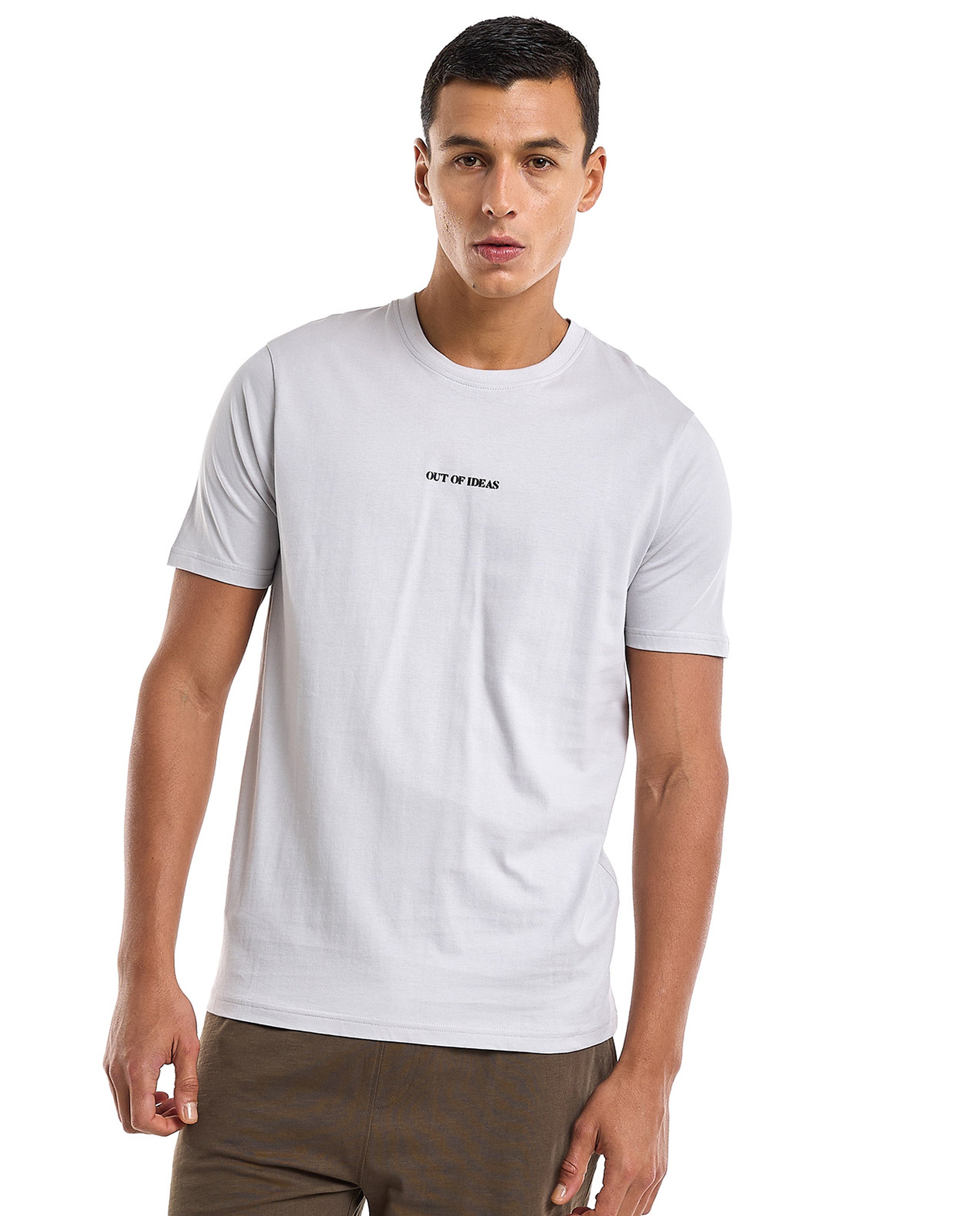 Printed T-Shirt with Crew Neck and Short Sleeves