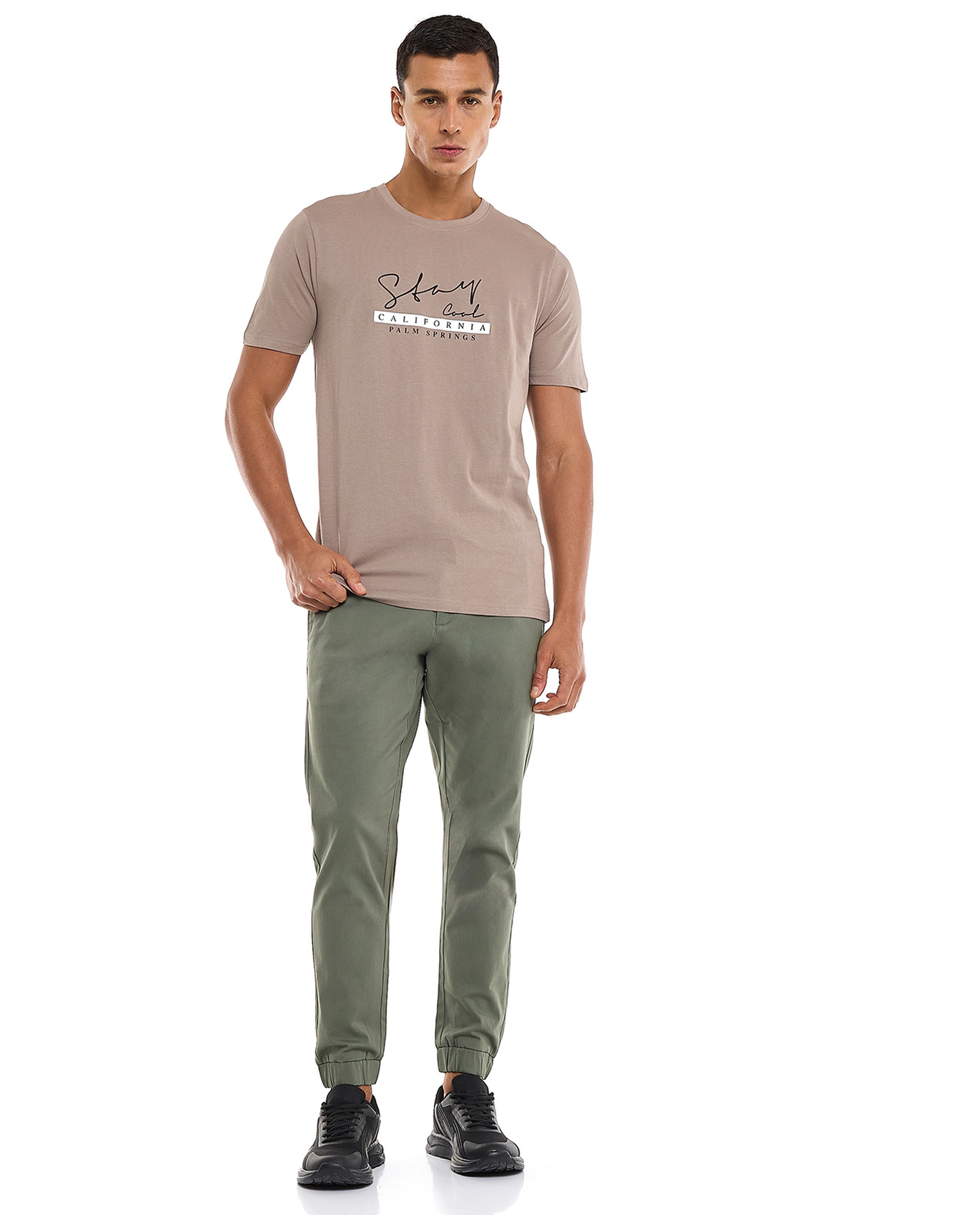 Printed T-Shirt with Crew Neck and Short Sleeves