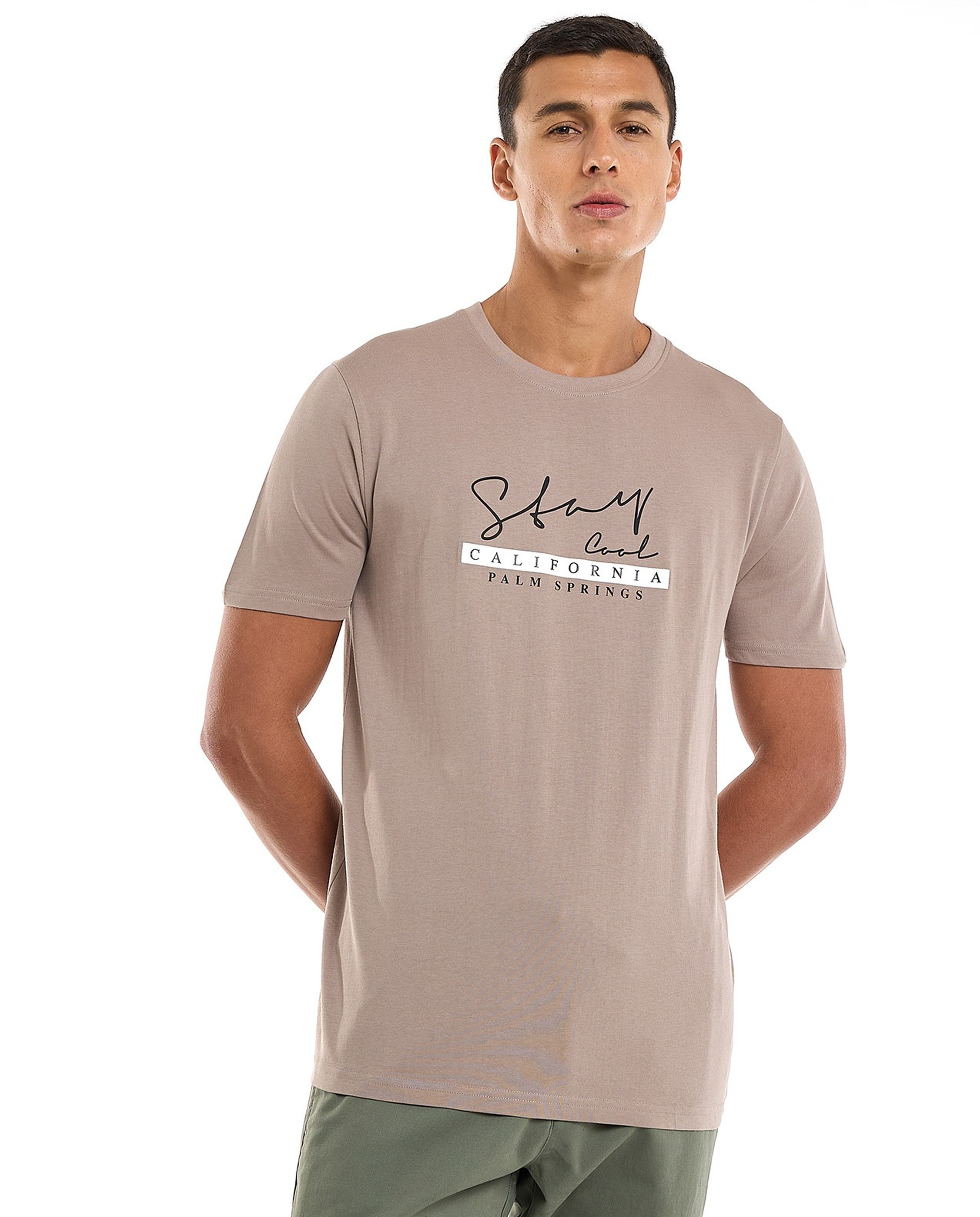 Printed T-Shirt with Crew Neck and Short Sleeves