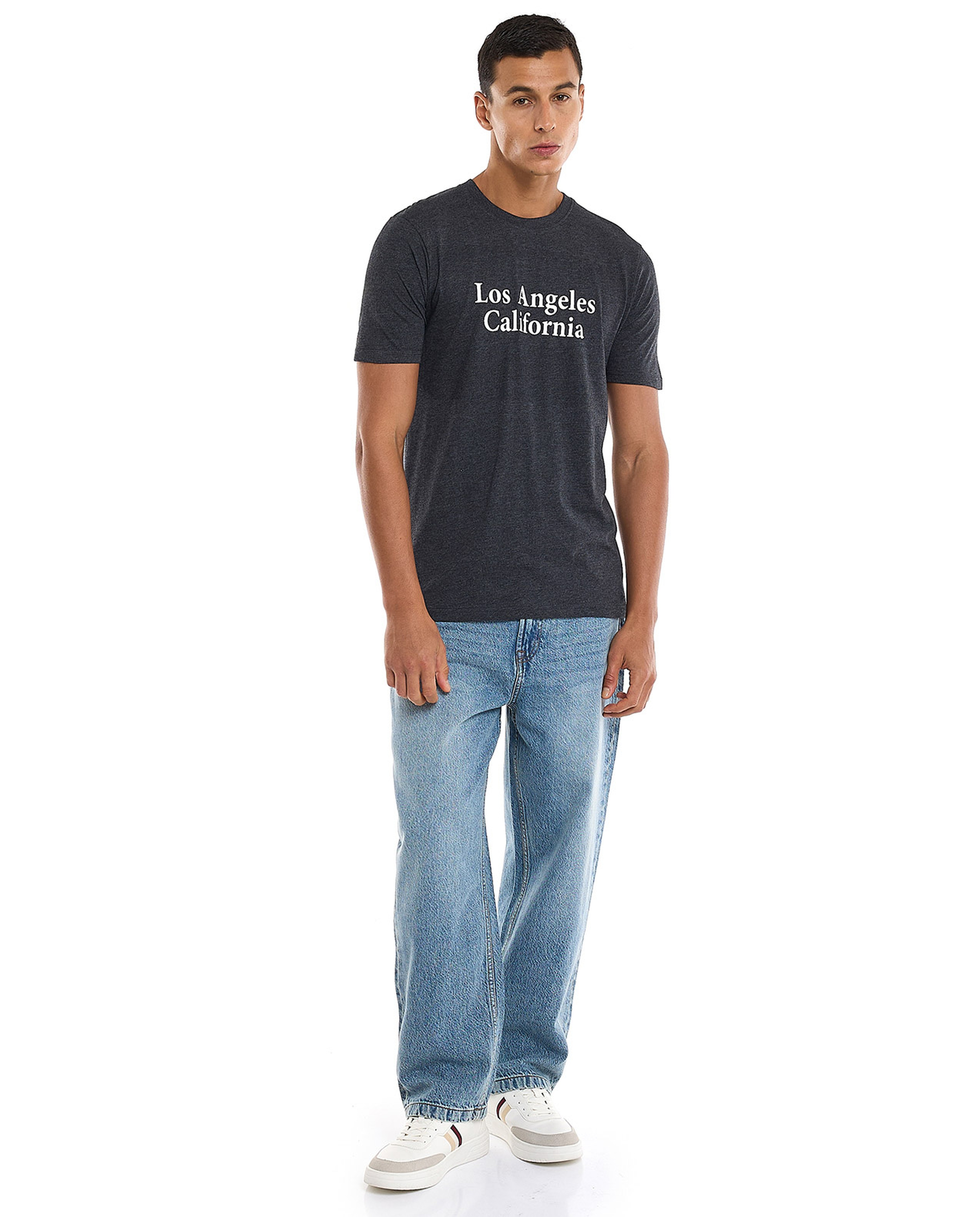 Printed T-Shirt with Crew Neck and Short Sleeves