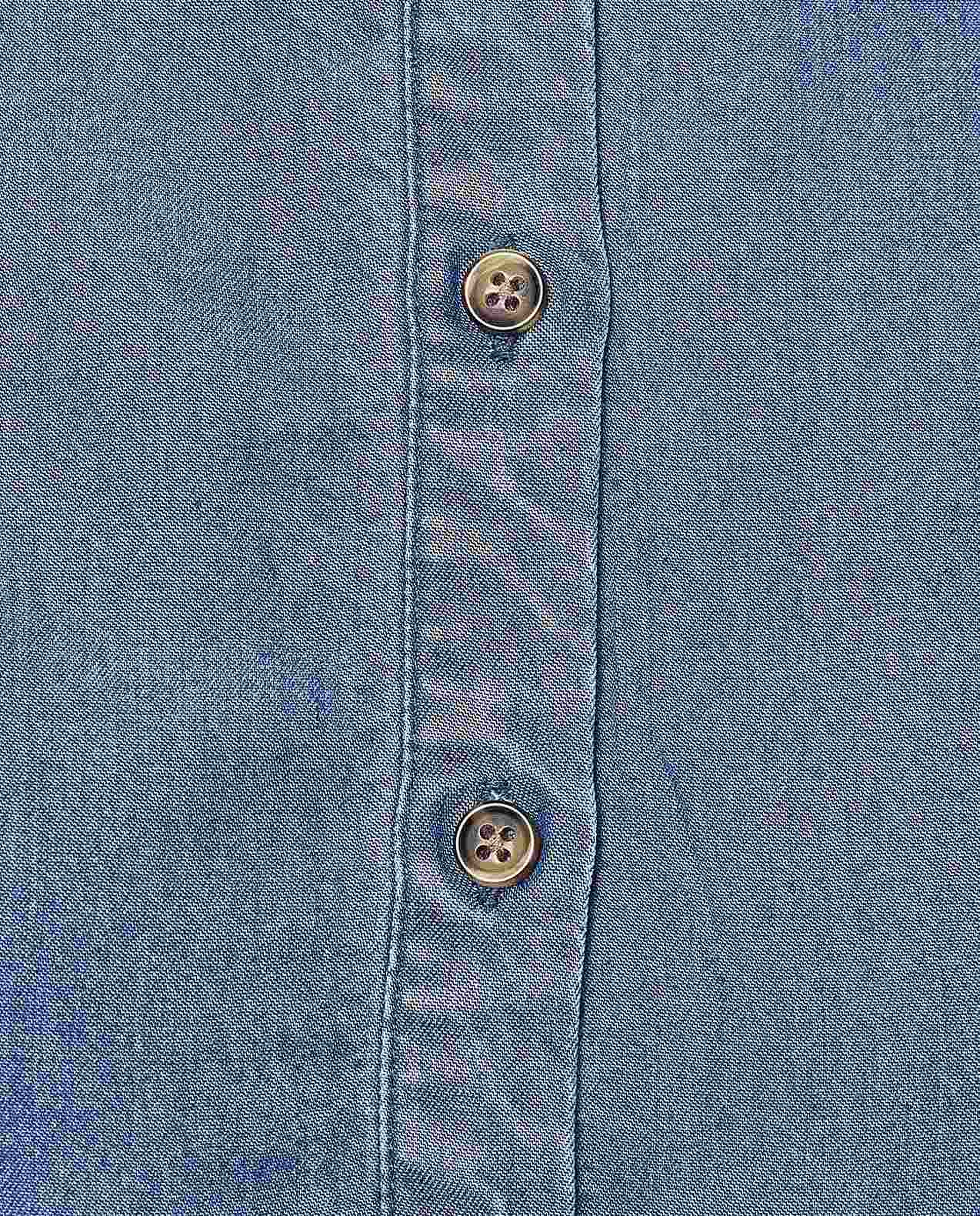 Washed Denim Tunic with Classic Collar and Long Sleeves