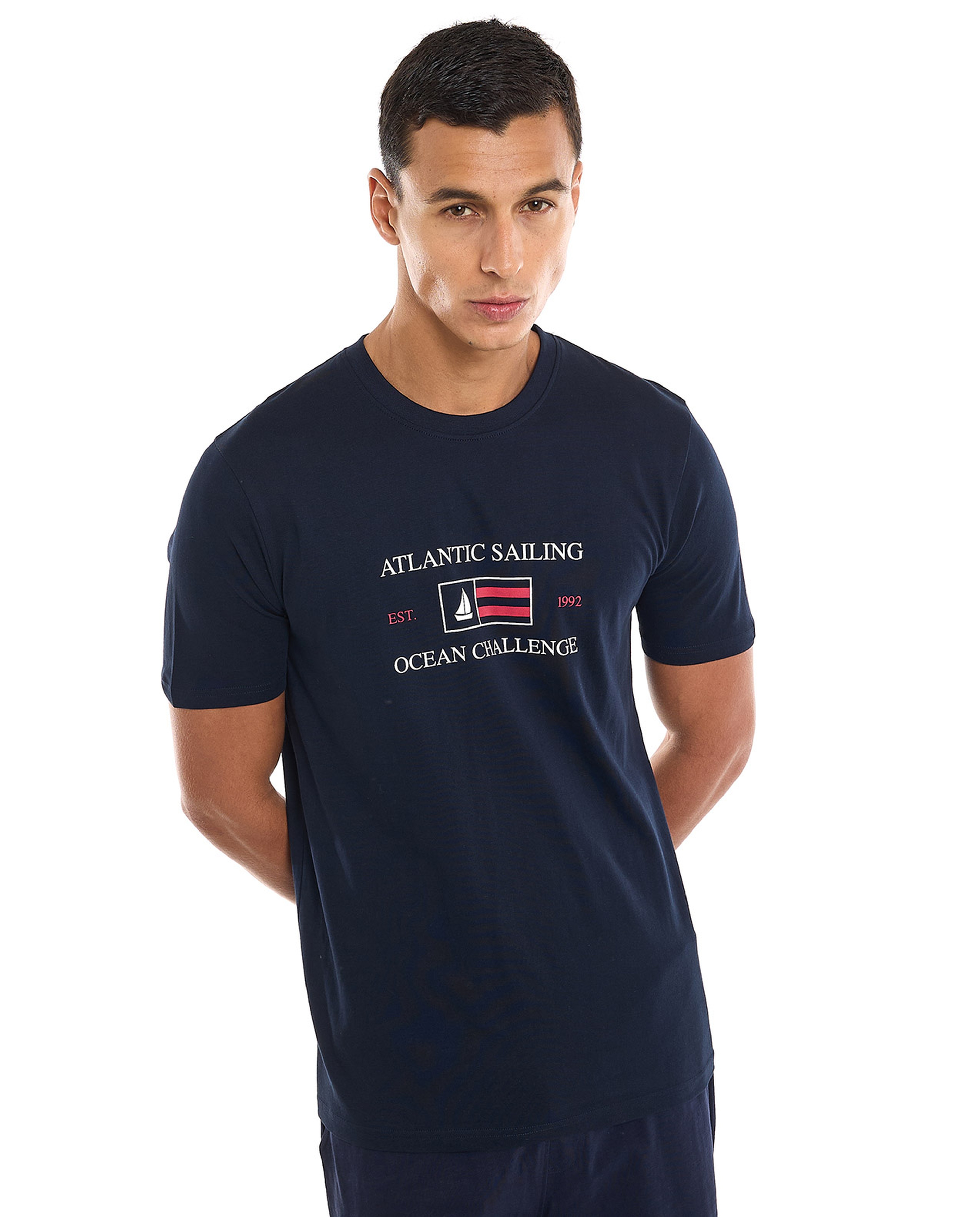 Printed T-Shirt with Crew Neck and Short Sleeves