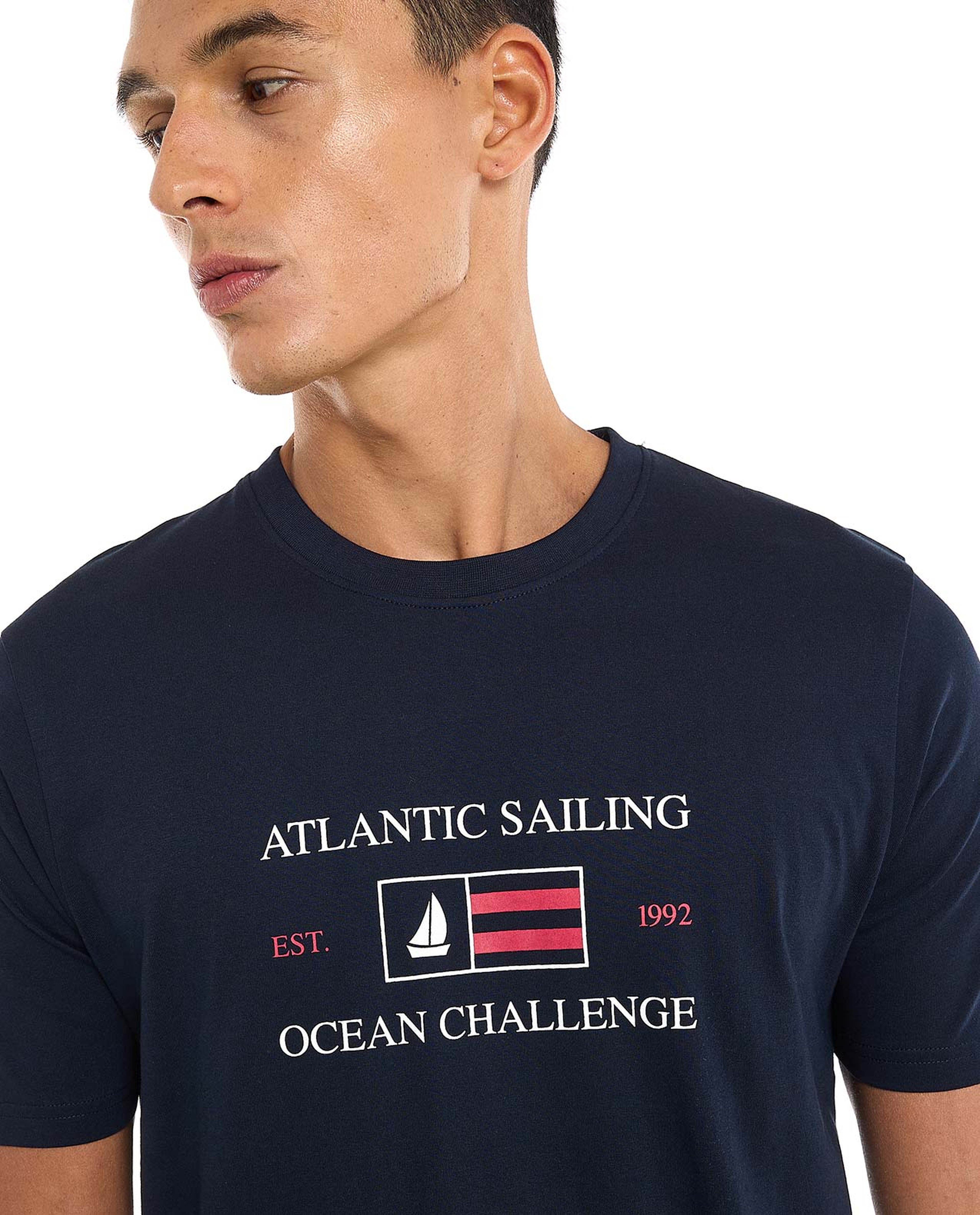 Printed T-Shirt with Crew Neck and Short Sleeves