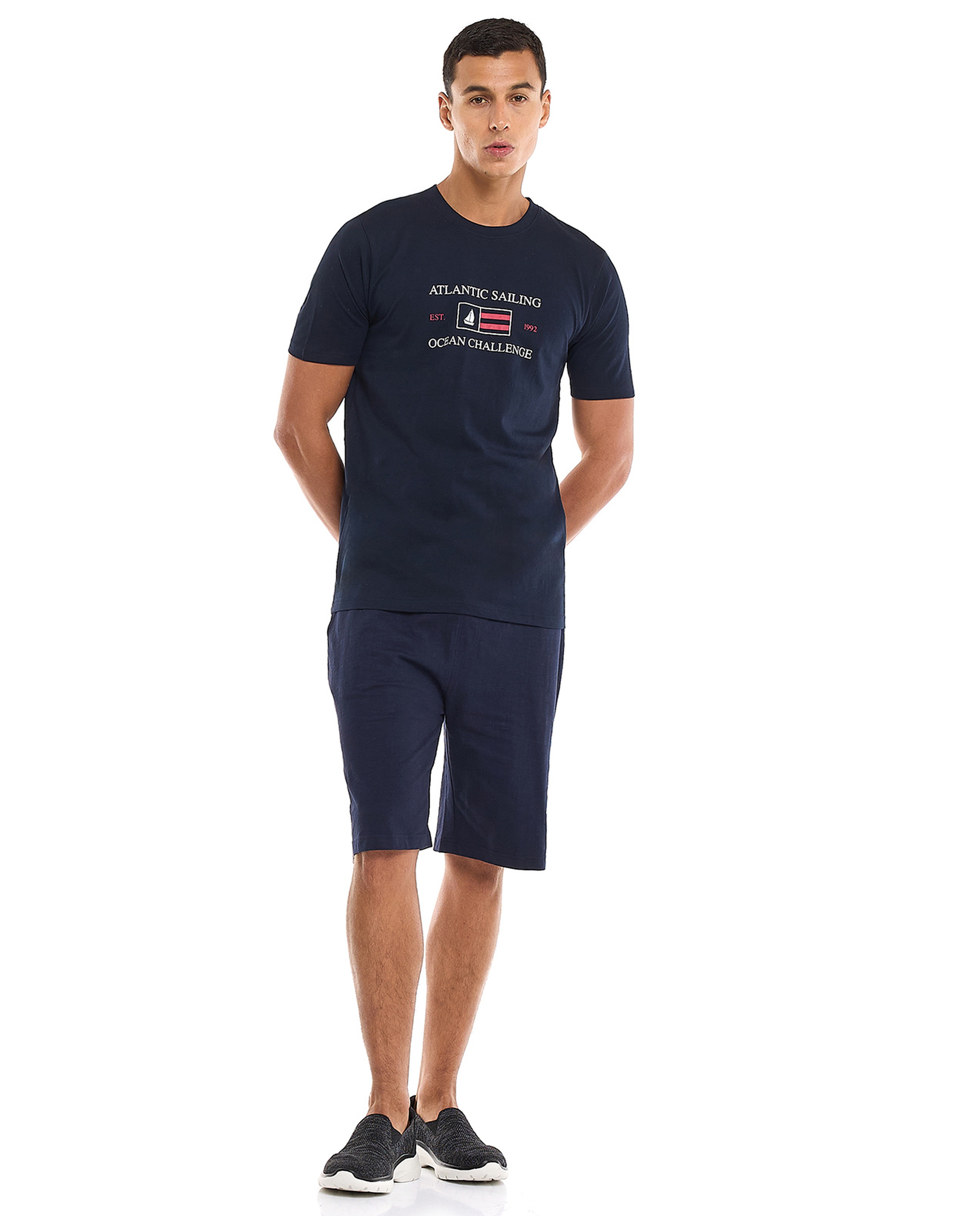 Printed T-Shirt with Crew Neck and Short Sleeves