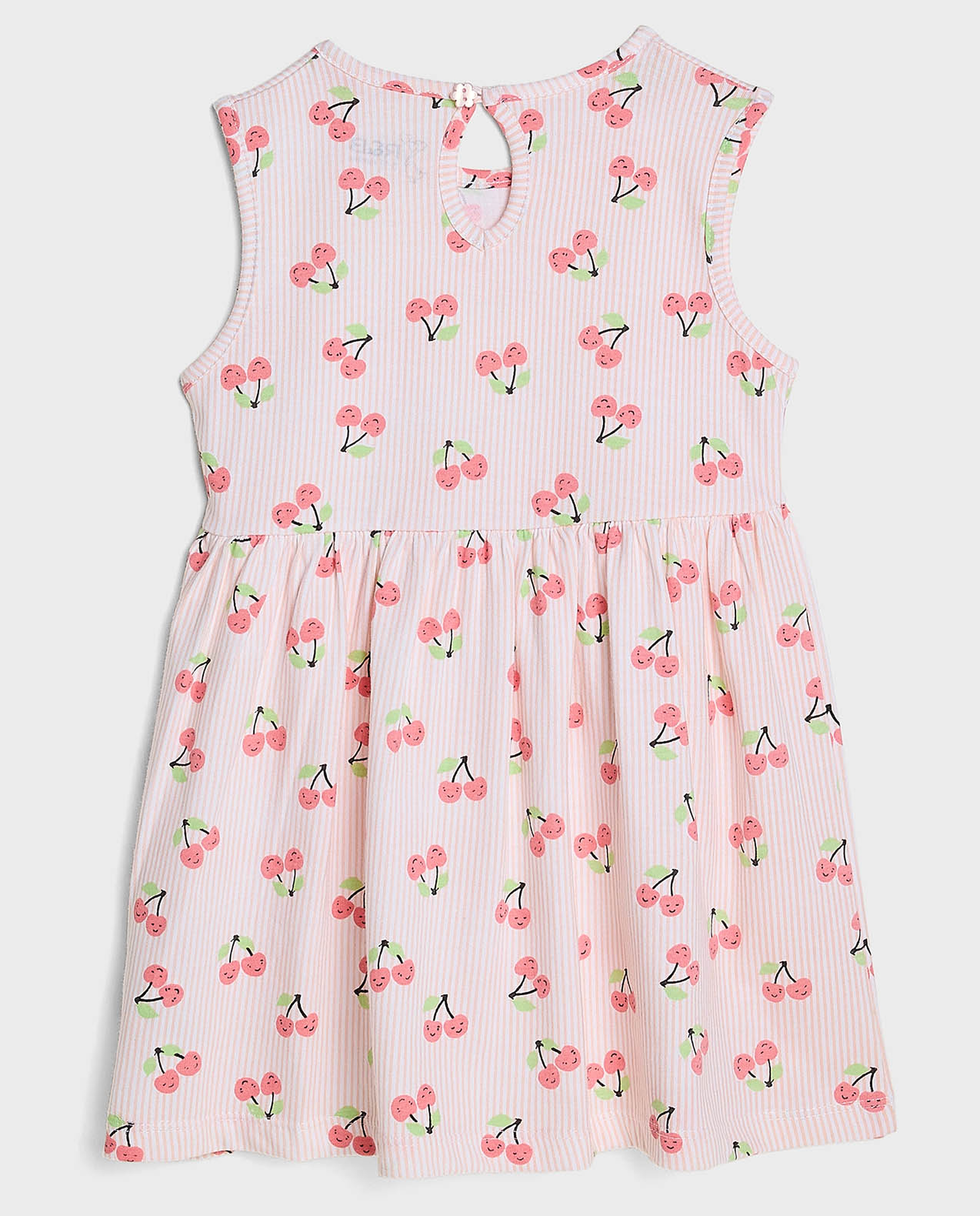 Printed Sleeveless Dress with Round Neck