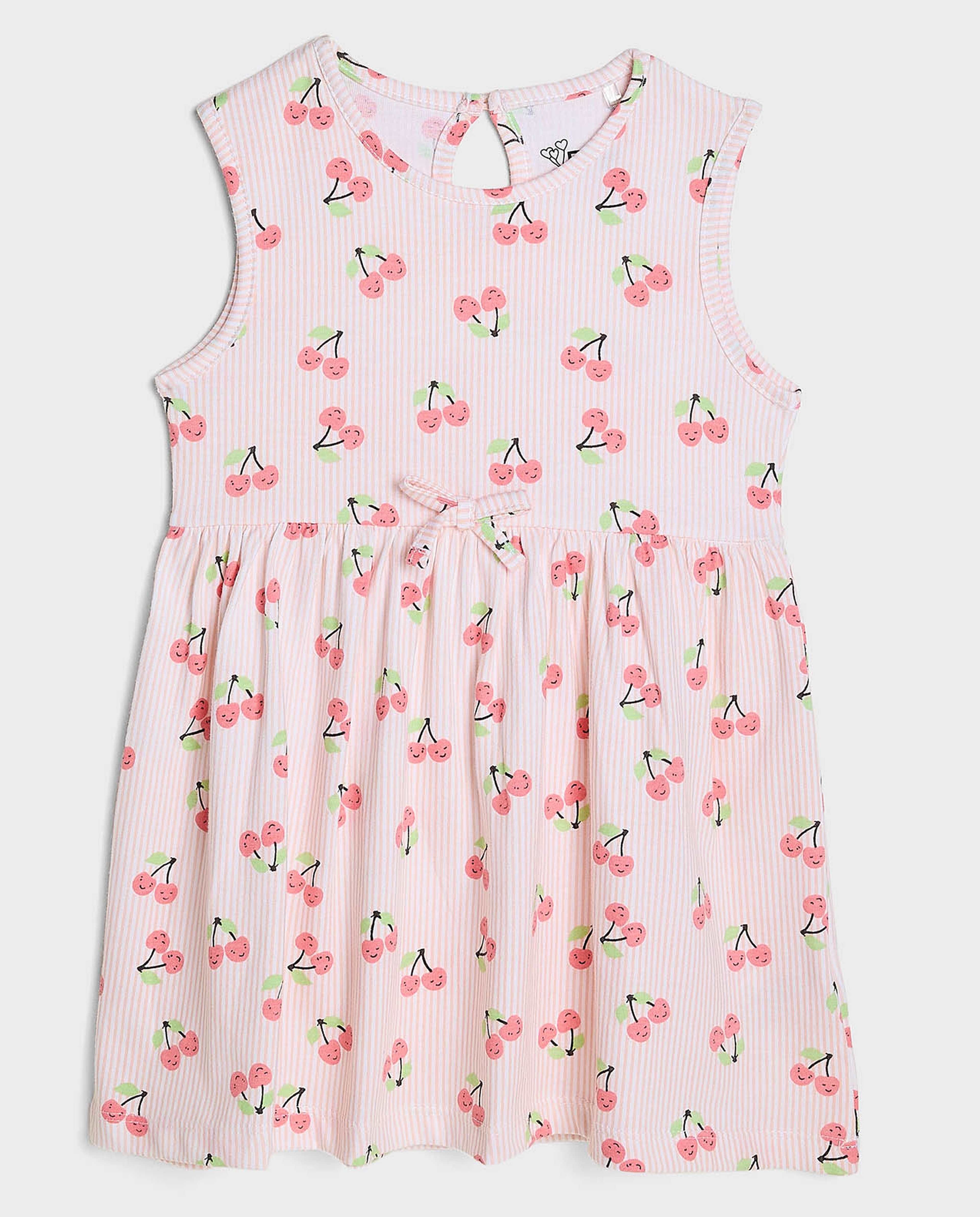 Printed Sleeveless Dress with Round Neck