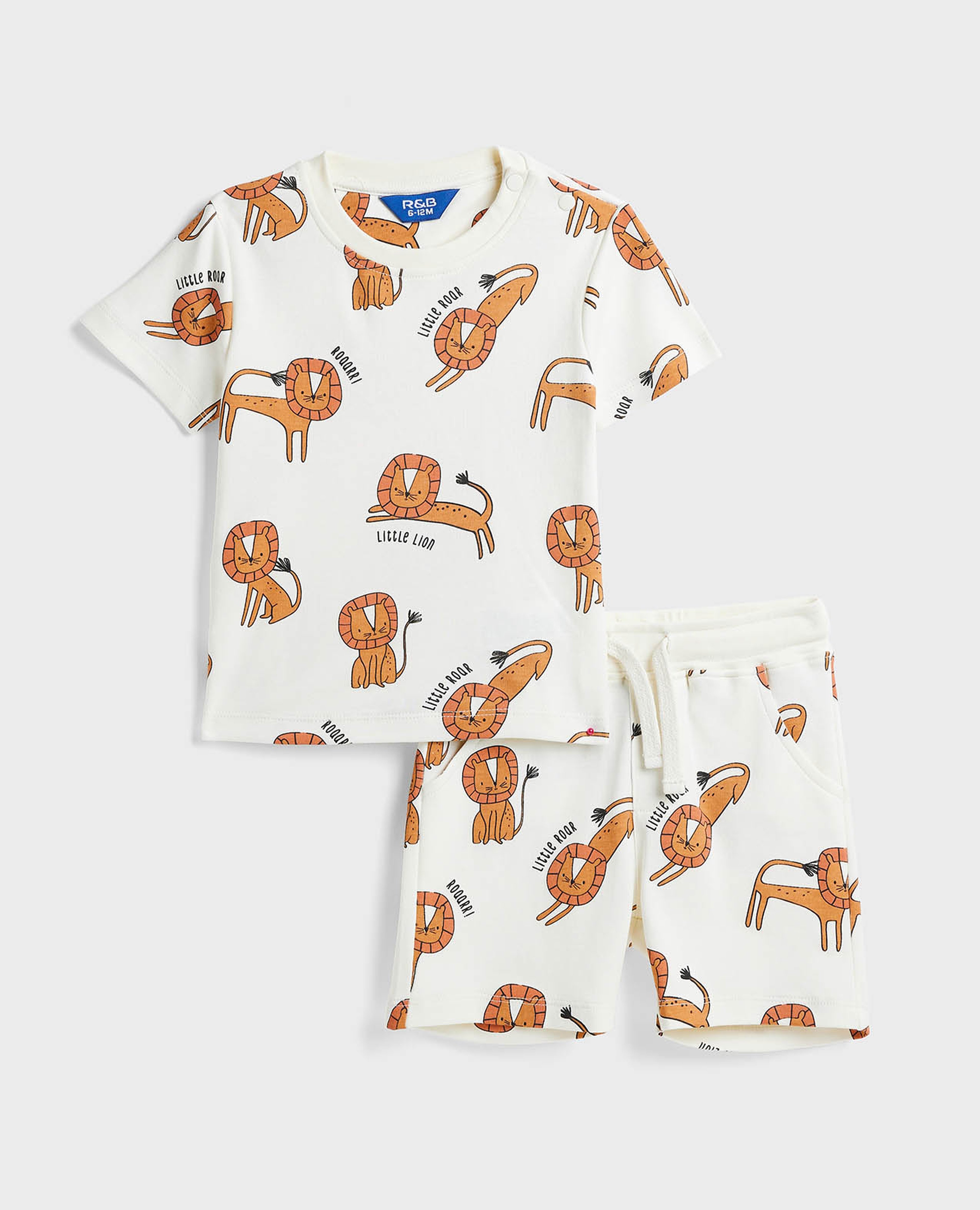 طقم تيشيرت بطبعة وشورت