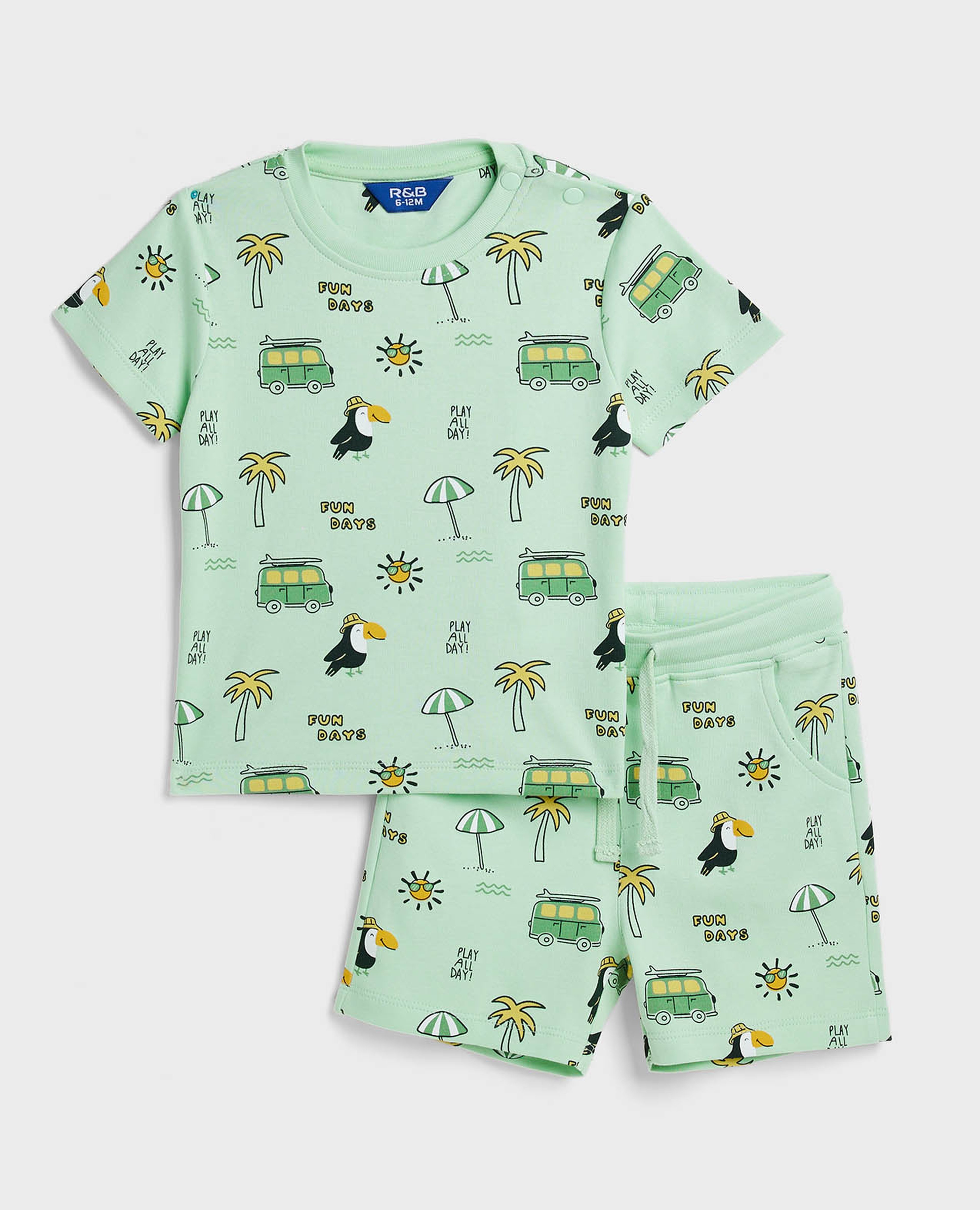 Printed T-Shirt and Shorts Set