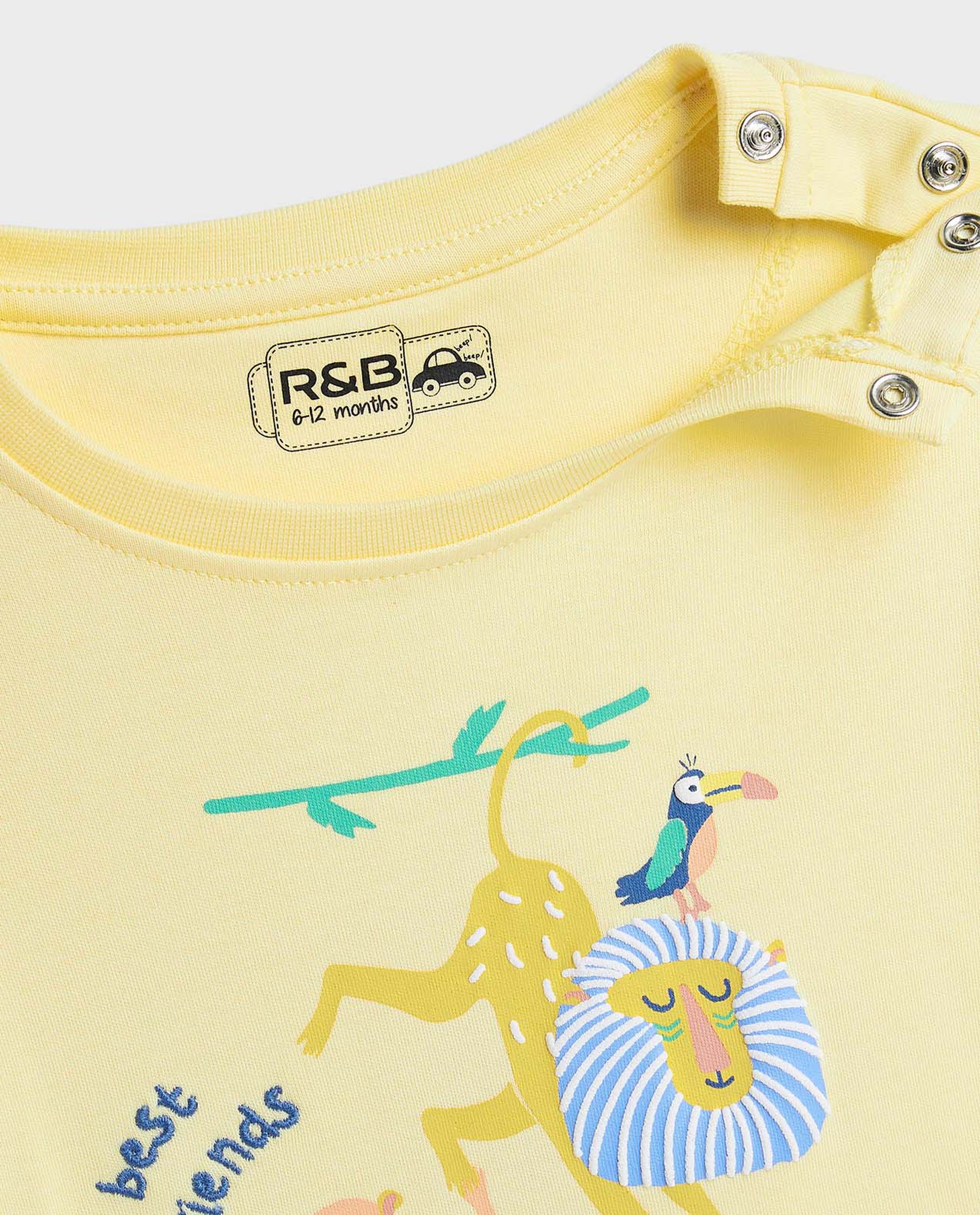 Embroidered T-Shirt with Crew Neck and Short Sleeves