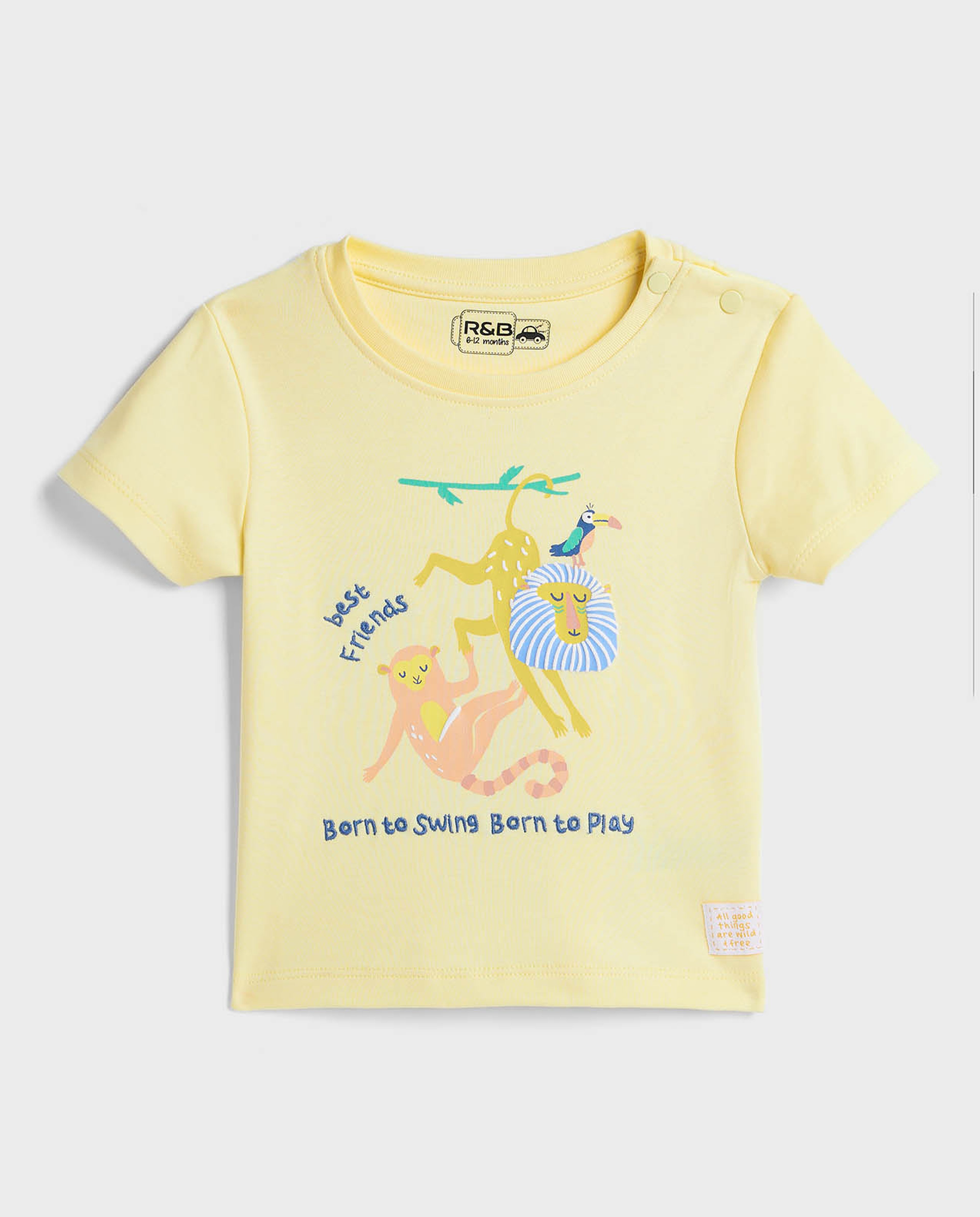 Embroidered T-Shirt with Crew Neck and Short Sleeves