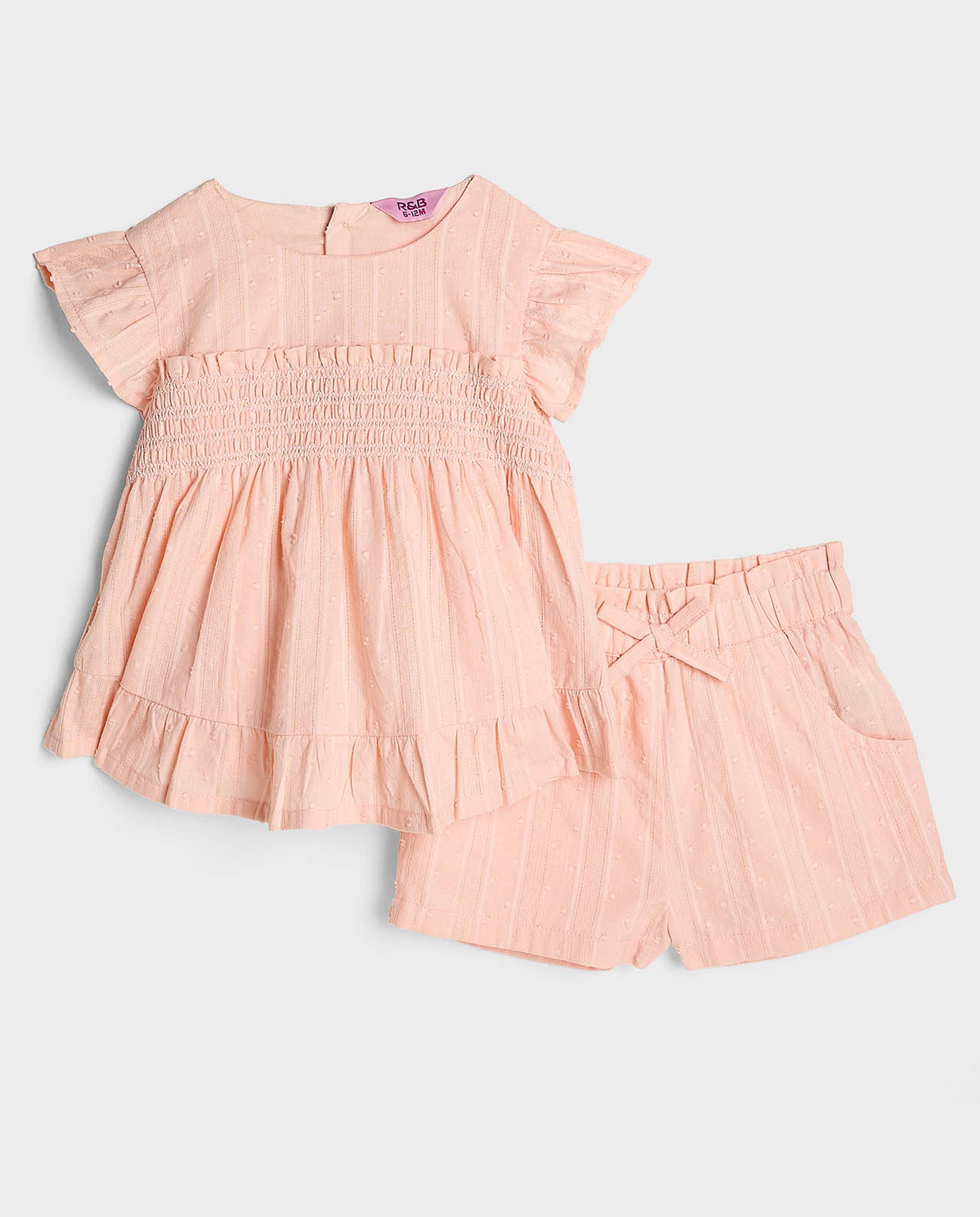 Smocked Top and Shorts Set